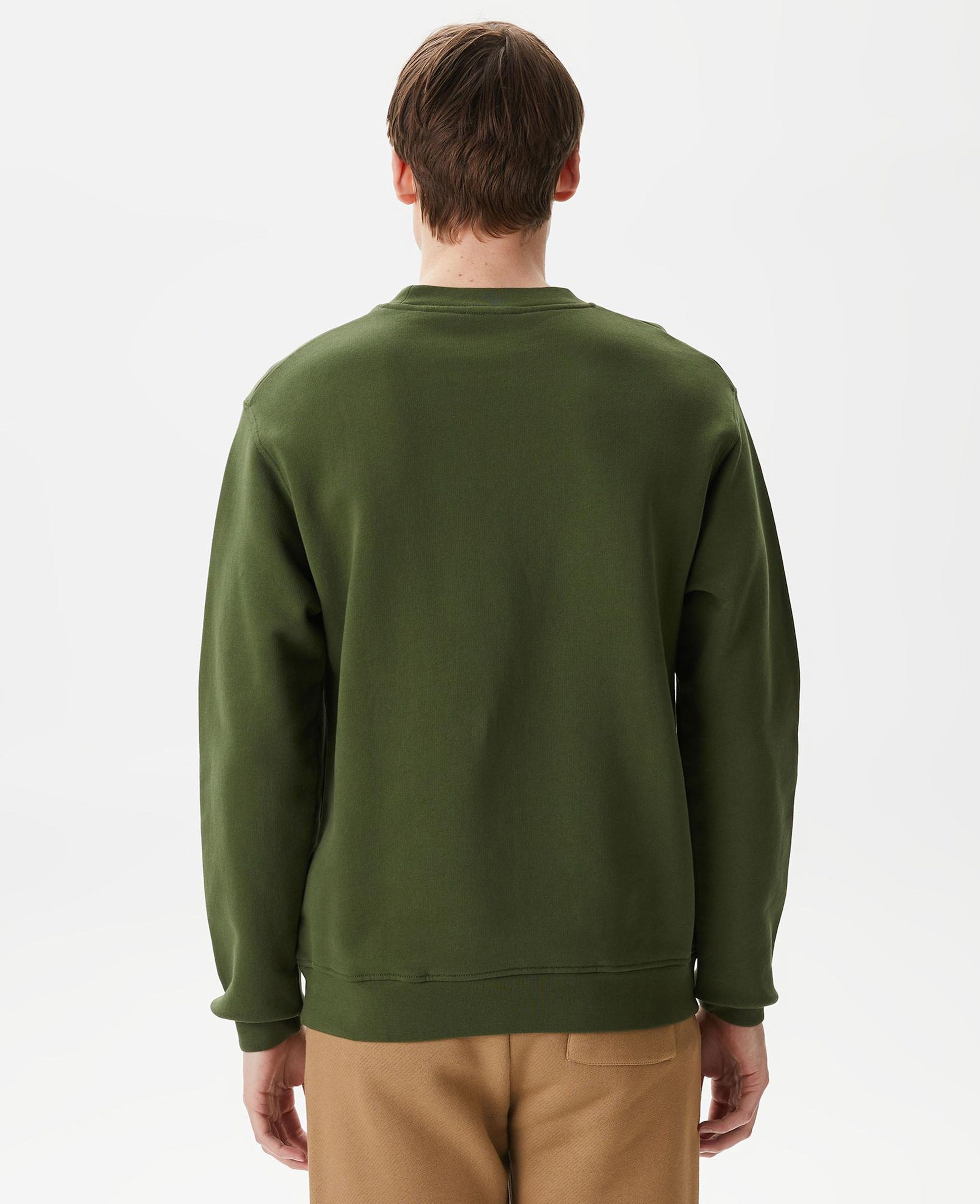 ERKEK BASKILI BİSİKLET YAKA YEŞİL SWEATSHIRT