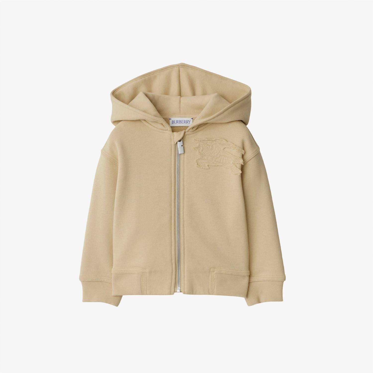 Burberry Pamuklu Zip Çocuk Krem Rengi Kazak