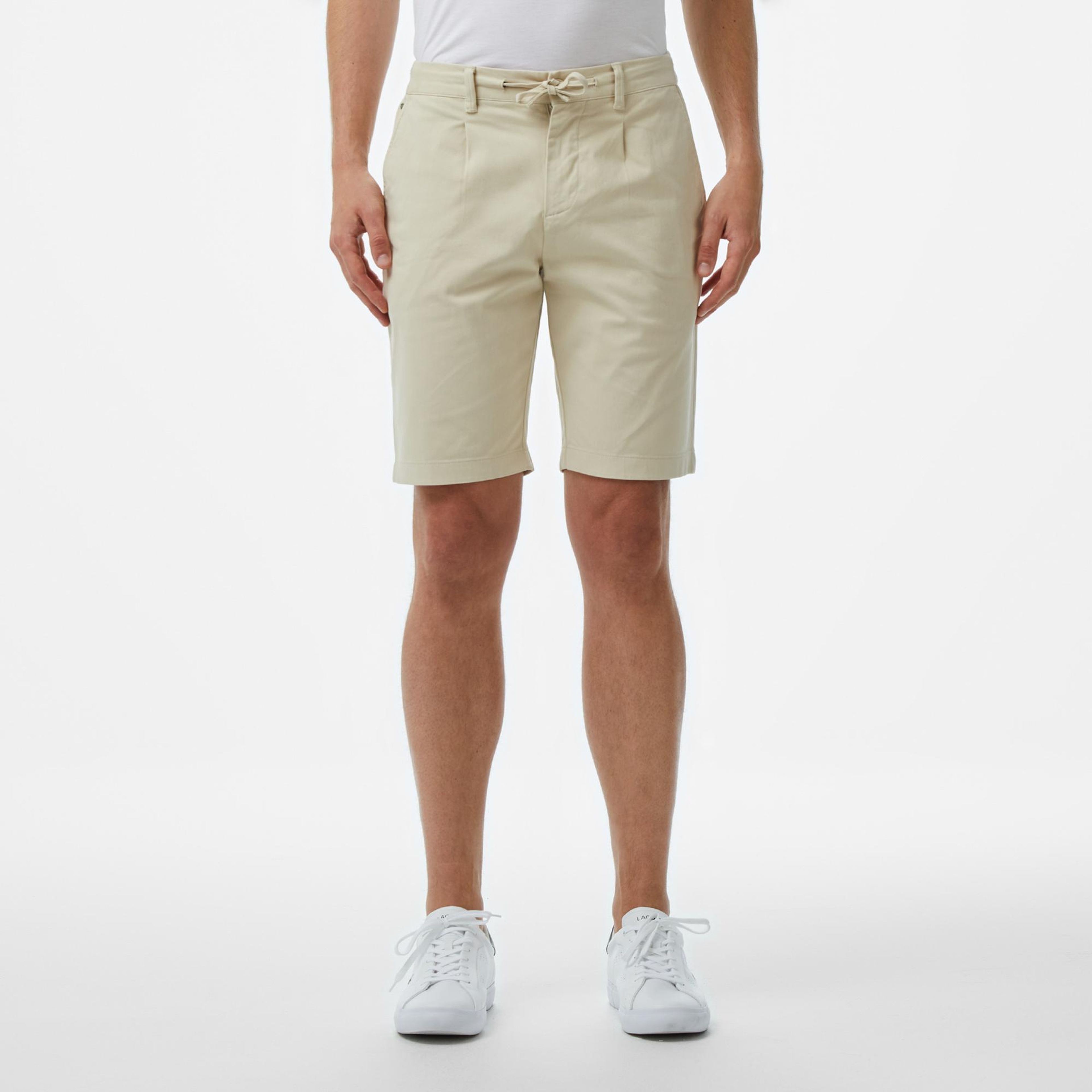 Lacoste Erkek Tapered Fit Krem Bermuda Şort