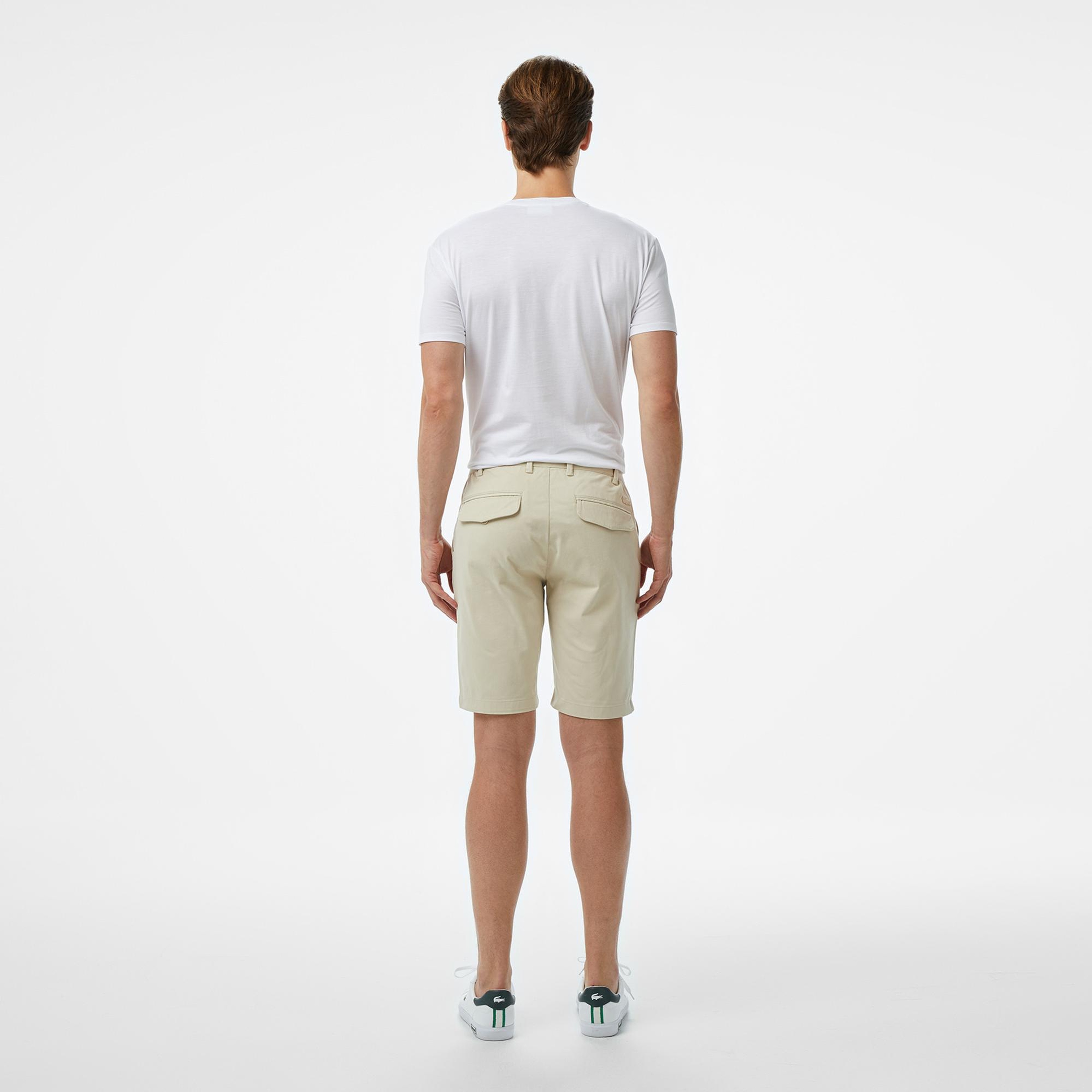 Lacoste Erkek Tapered Fit Krem Bermuda Şort