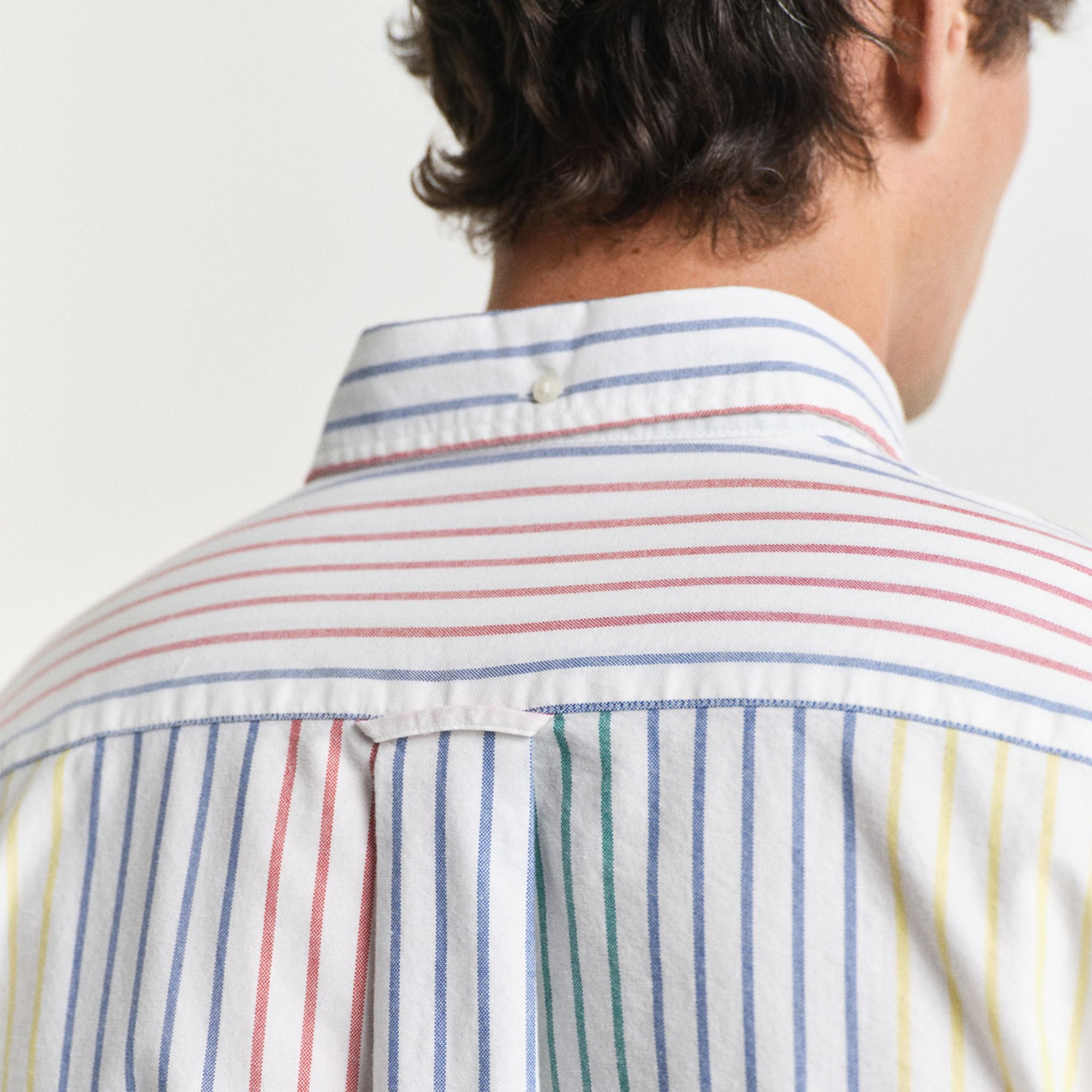 GANT Erkek Renkli Regular Fit Düğmeli Yaka Çizgili Gömlek