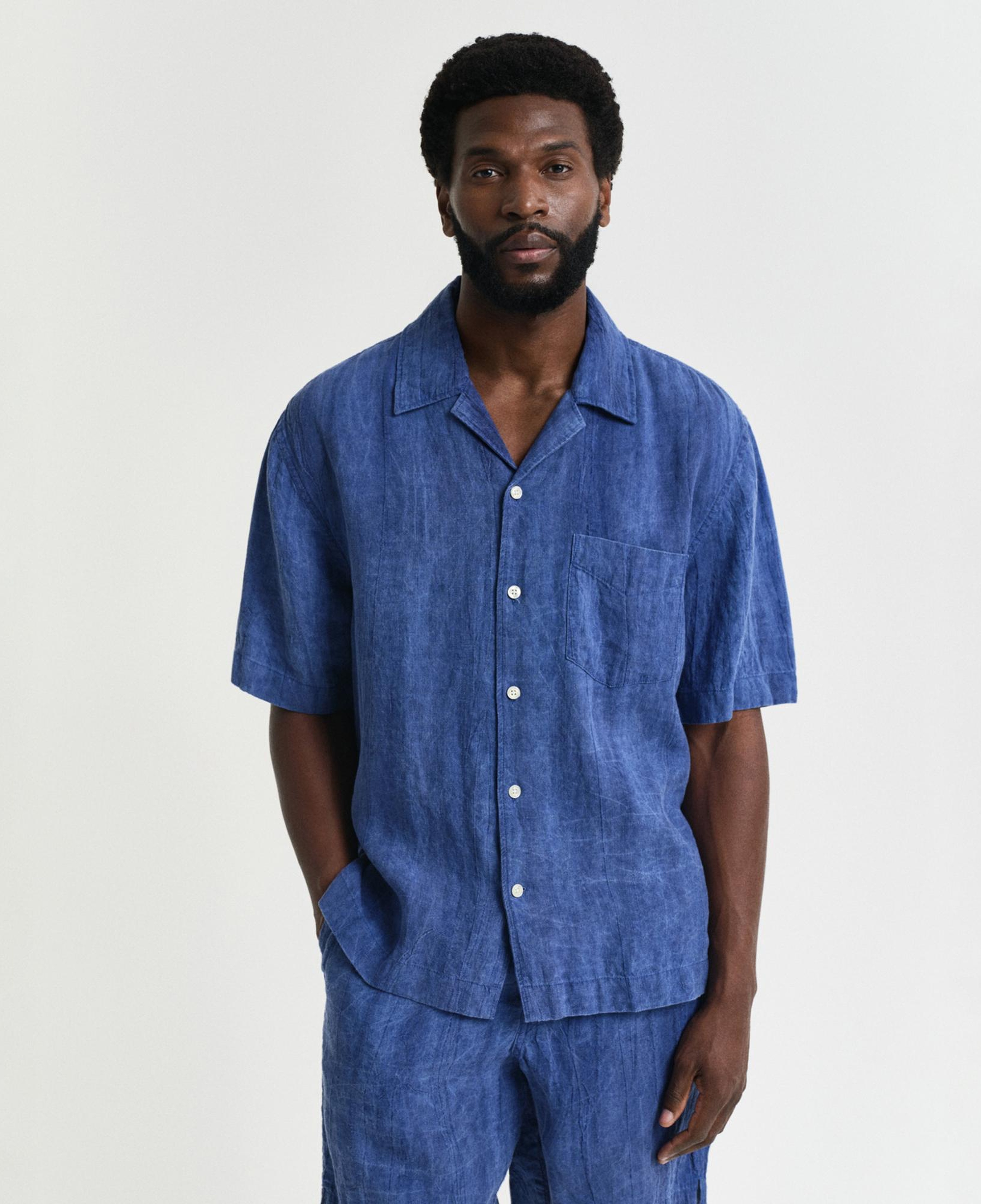 GANT Erkek Lacivert Relaxed Fit Klasik Yaka Gömlek