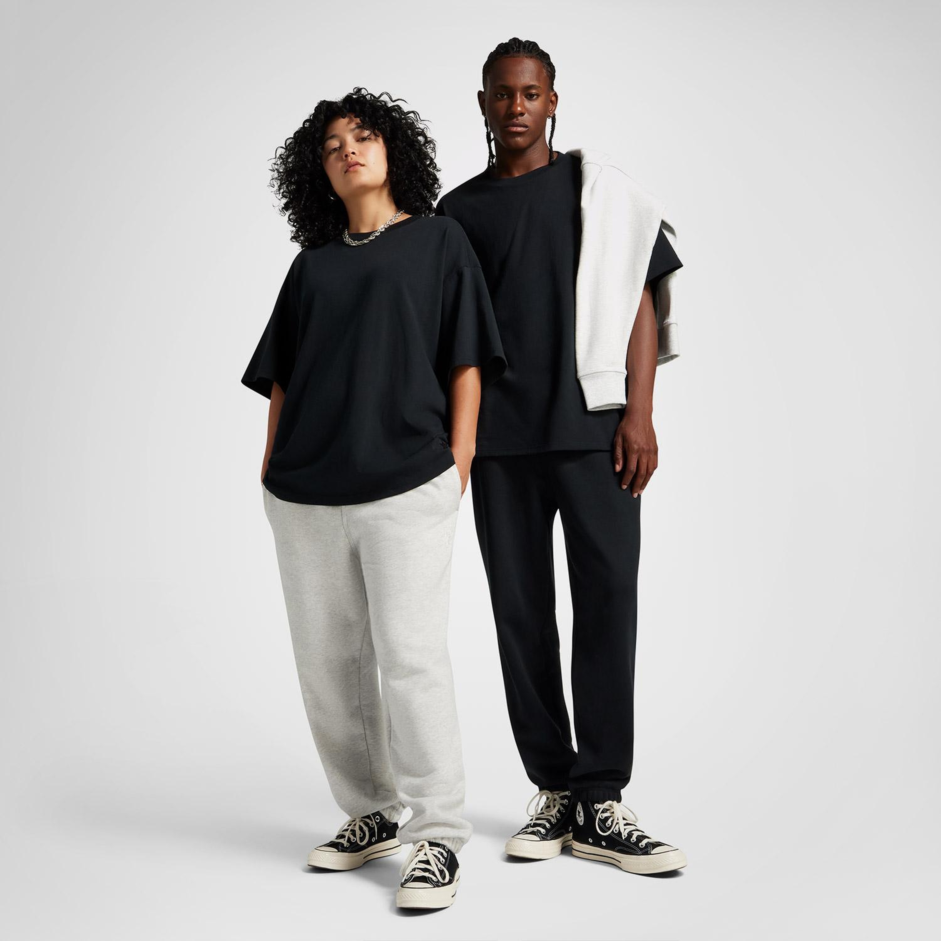 Converse Unisex Loose Fit Siyah T-Shirt