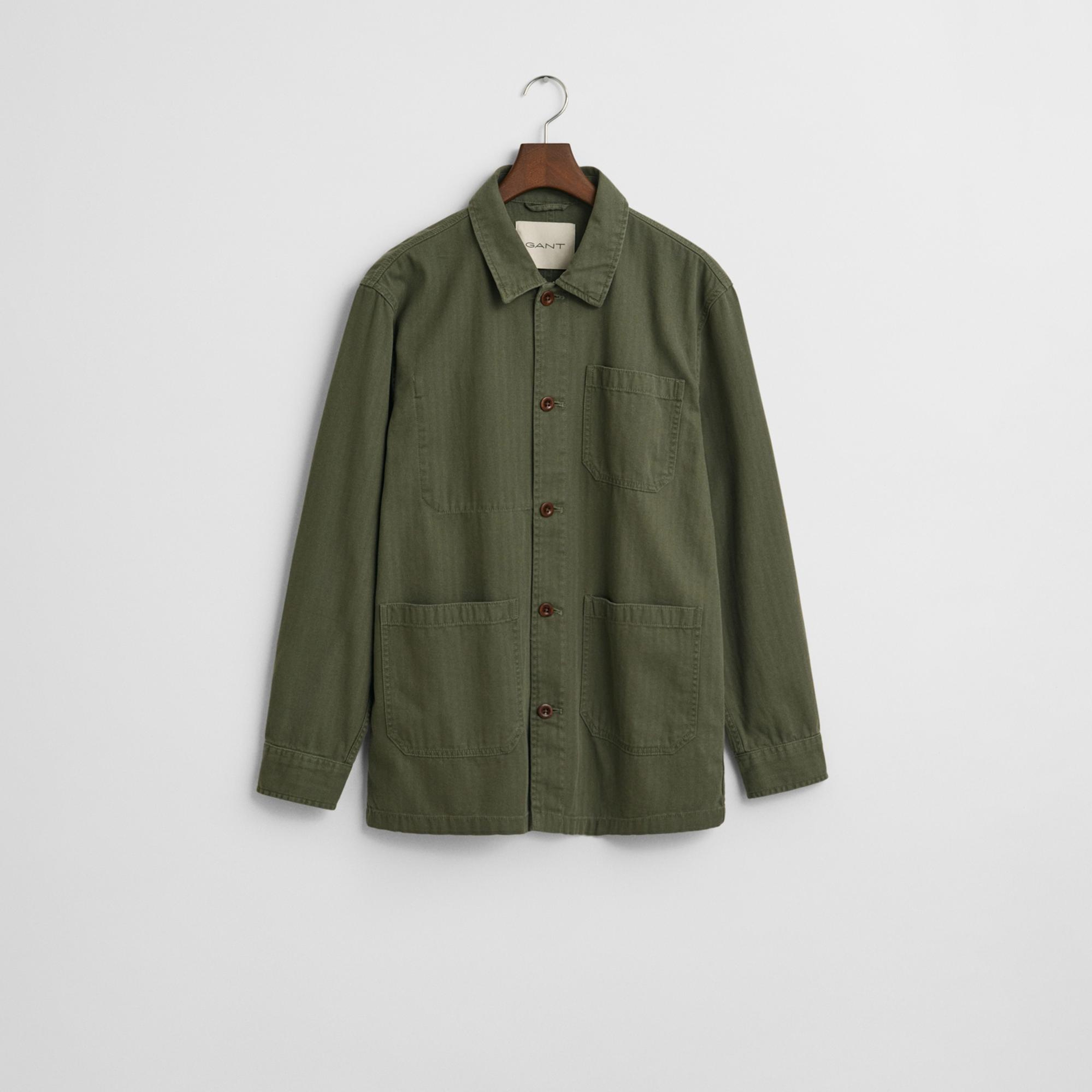 GANT Erkek Yeşil Regular Fit Klasik Yaka Gömlek