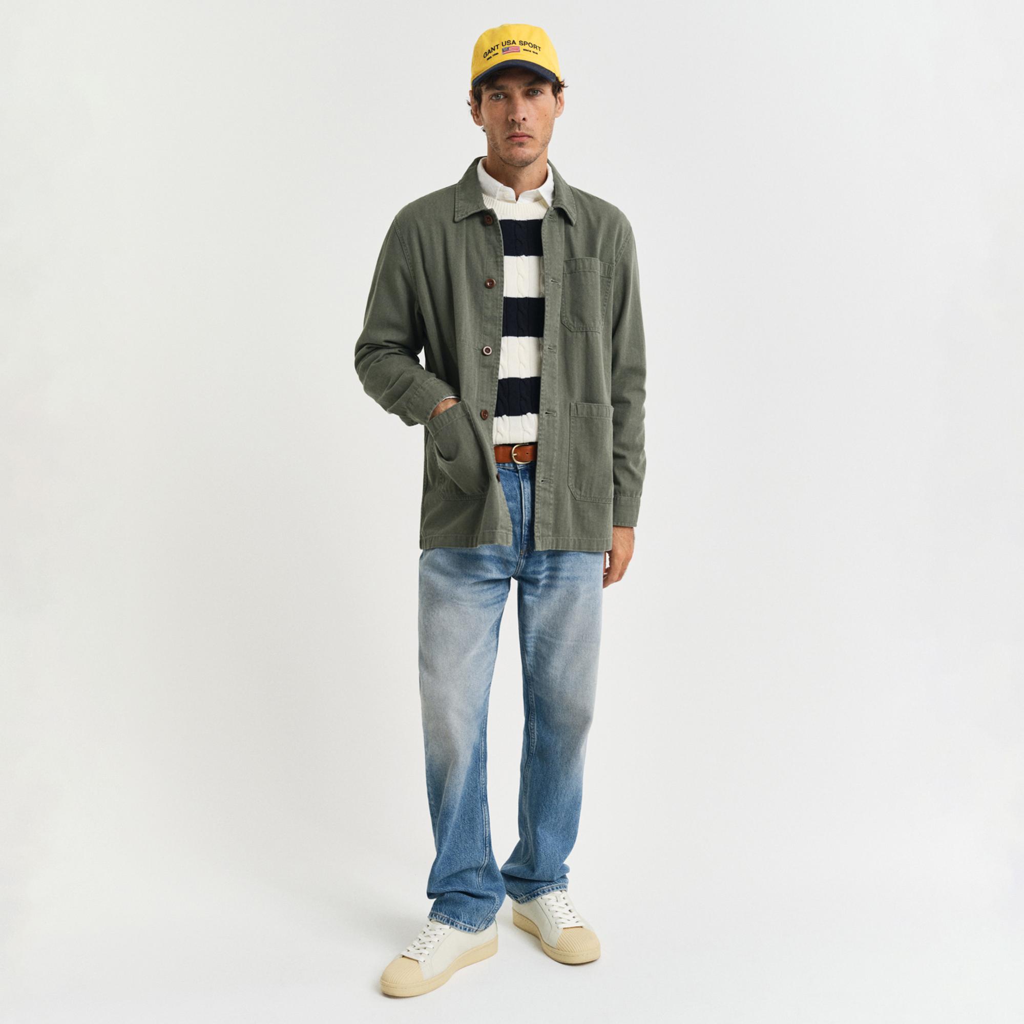 GANT Erkek Yeşil Regular Fit Klasik Yaka Gömlek