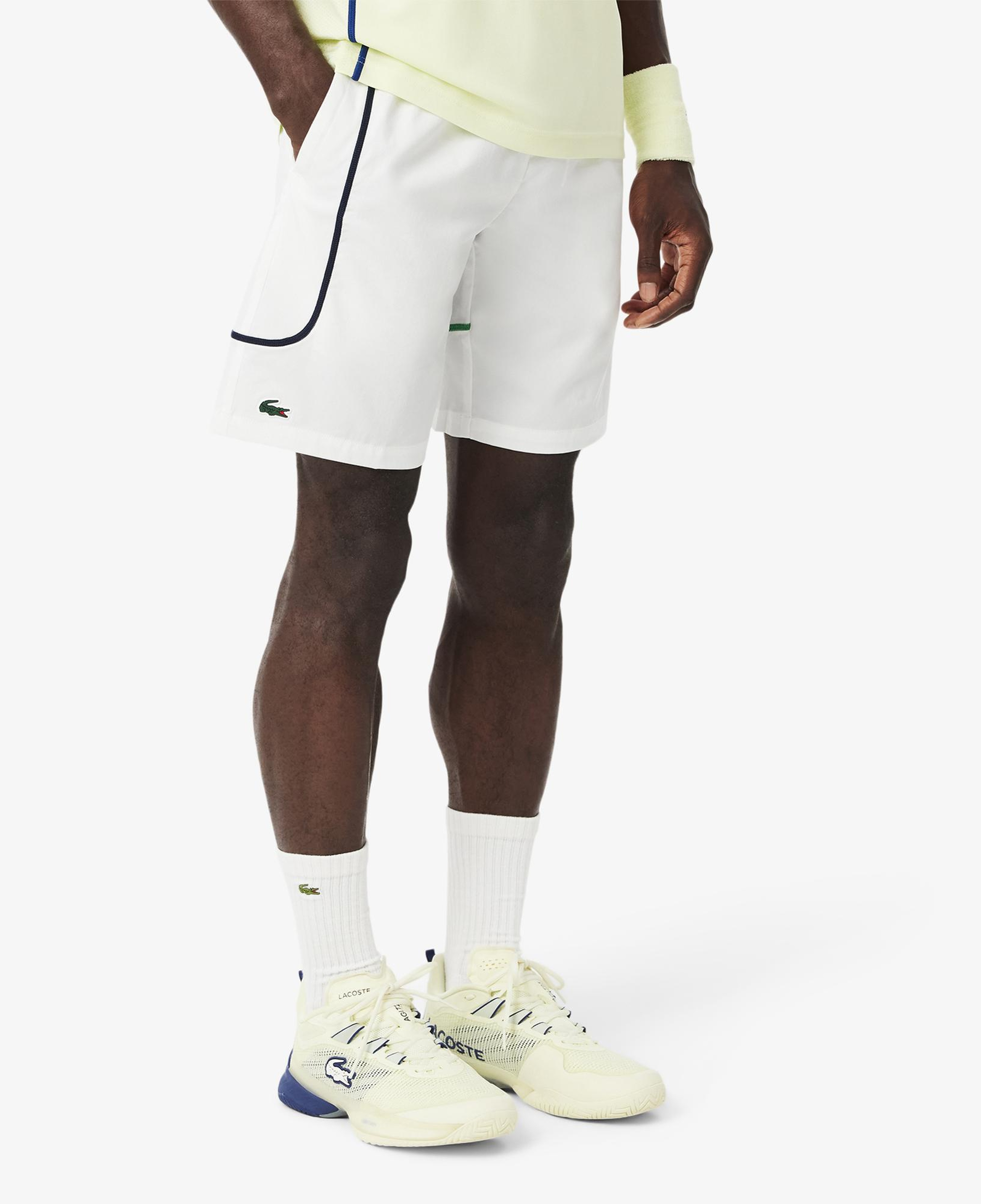 Lacoste Erkek Renk Bloklu Beyaz Şort