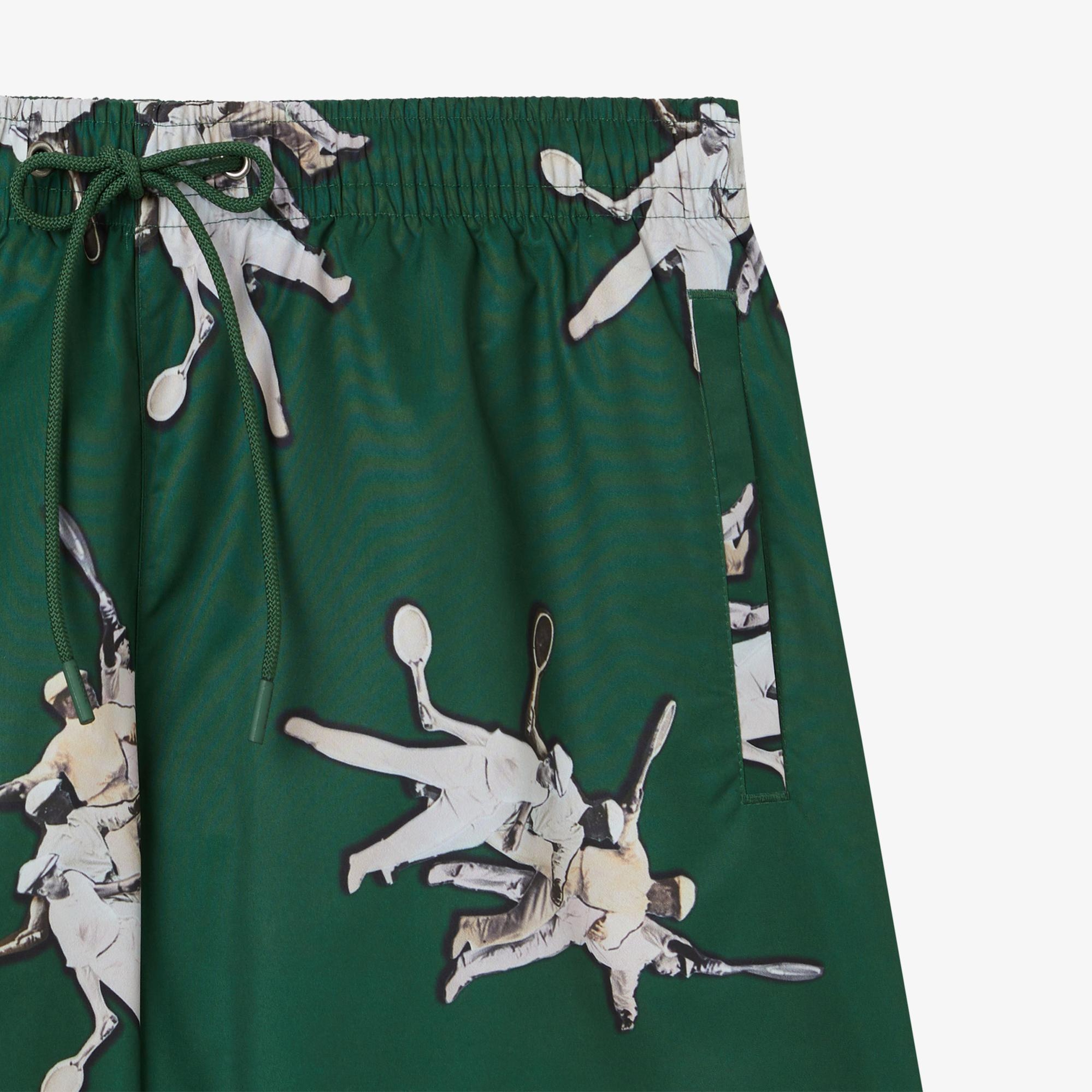 Erkek Regular Fit Desenli Yeşil Mayo