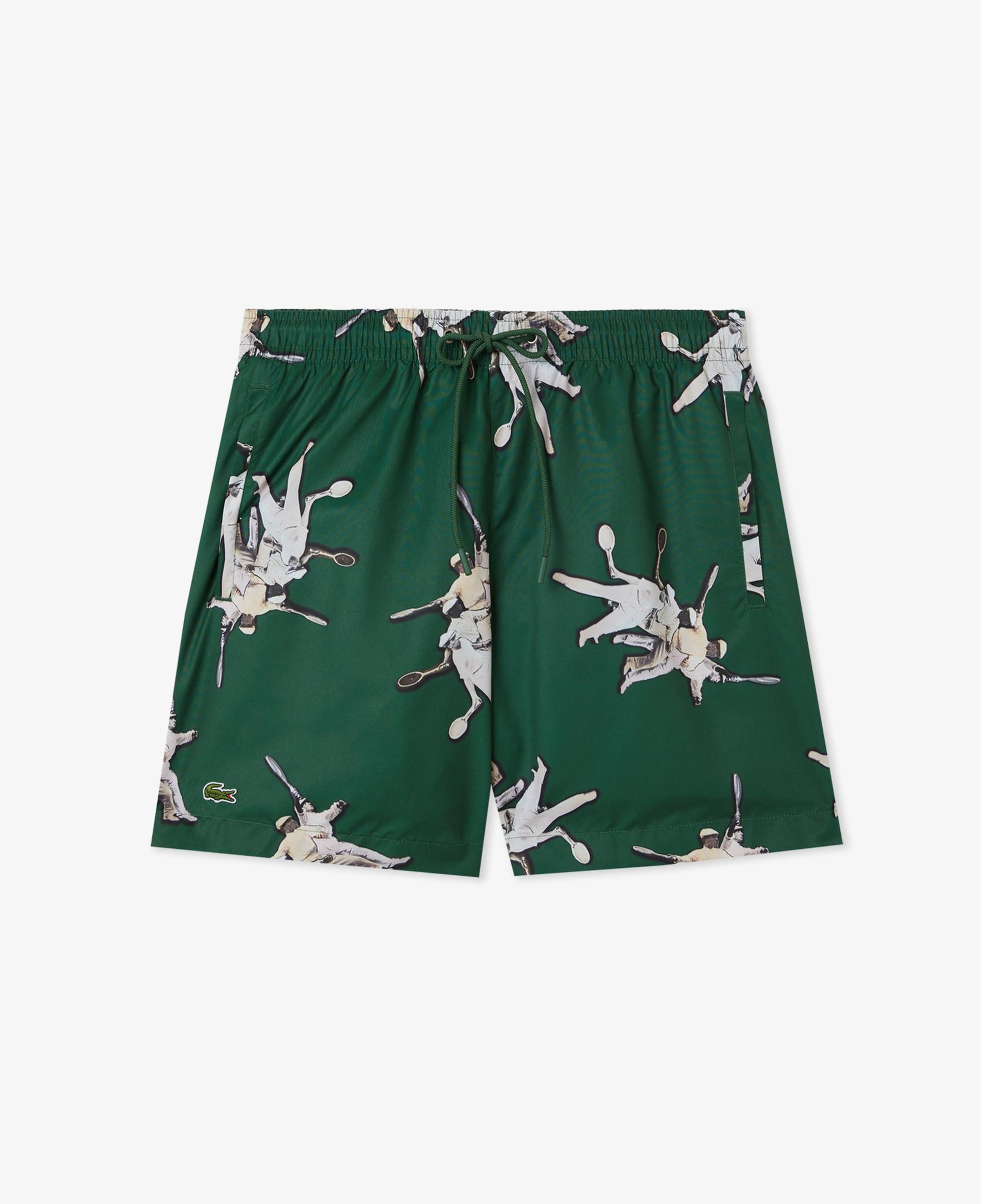 Erkek Regular Fit Desenli Yeşil Mayo