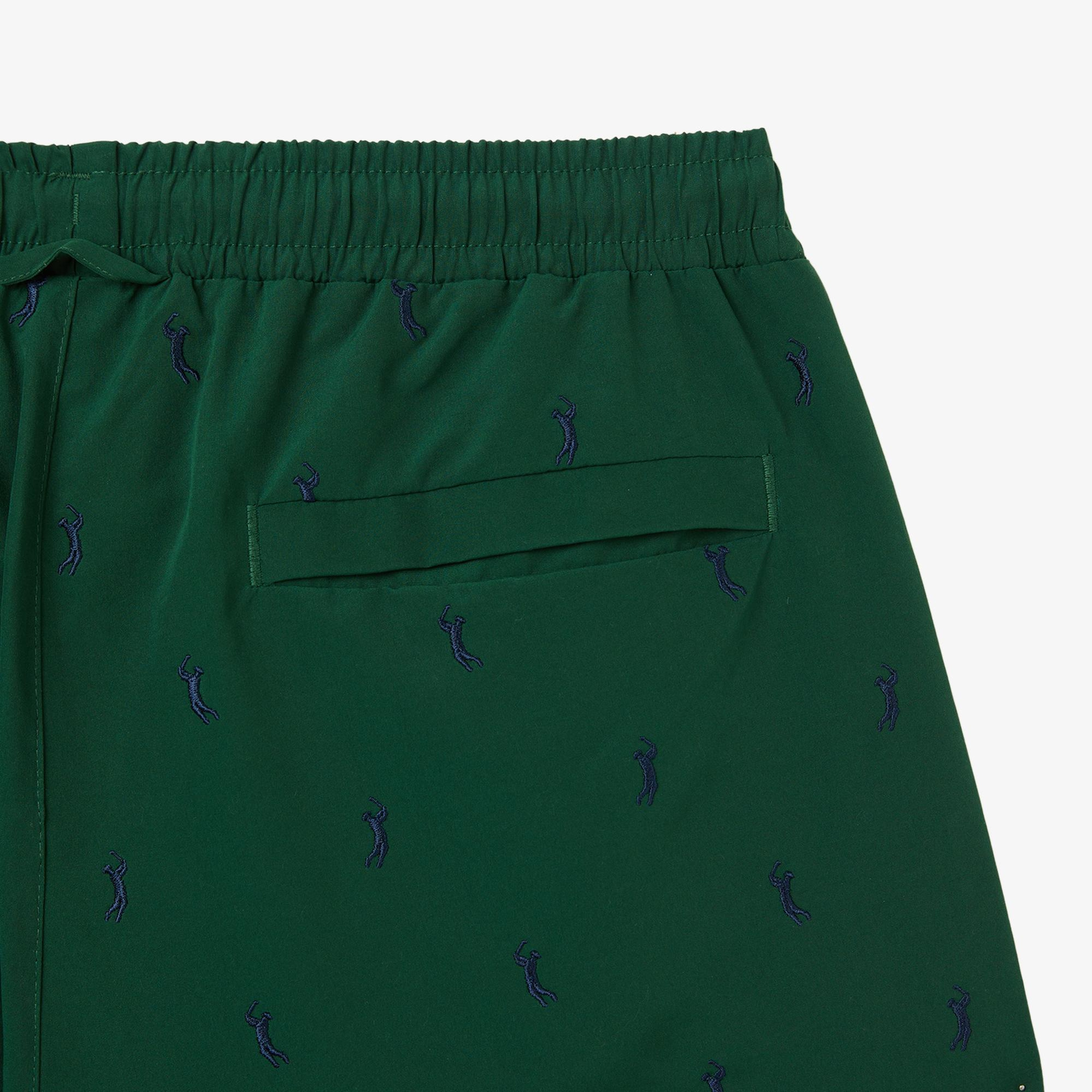 Erkek Regular Fit Desenli Yeşil Mayo