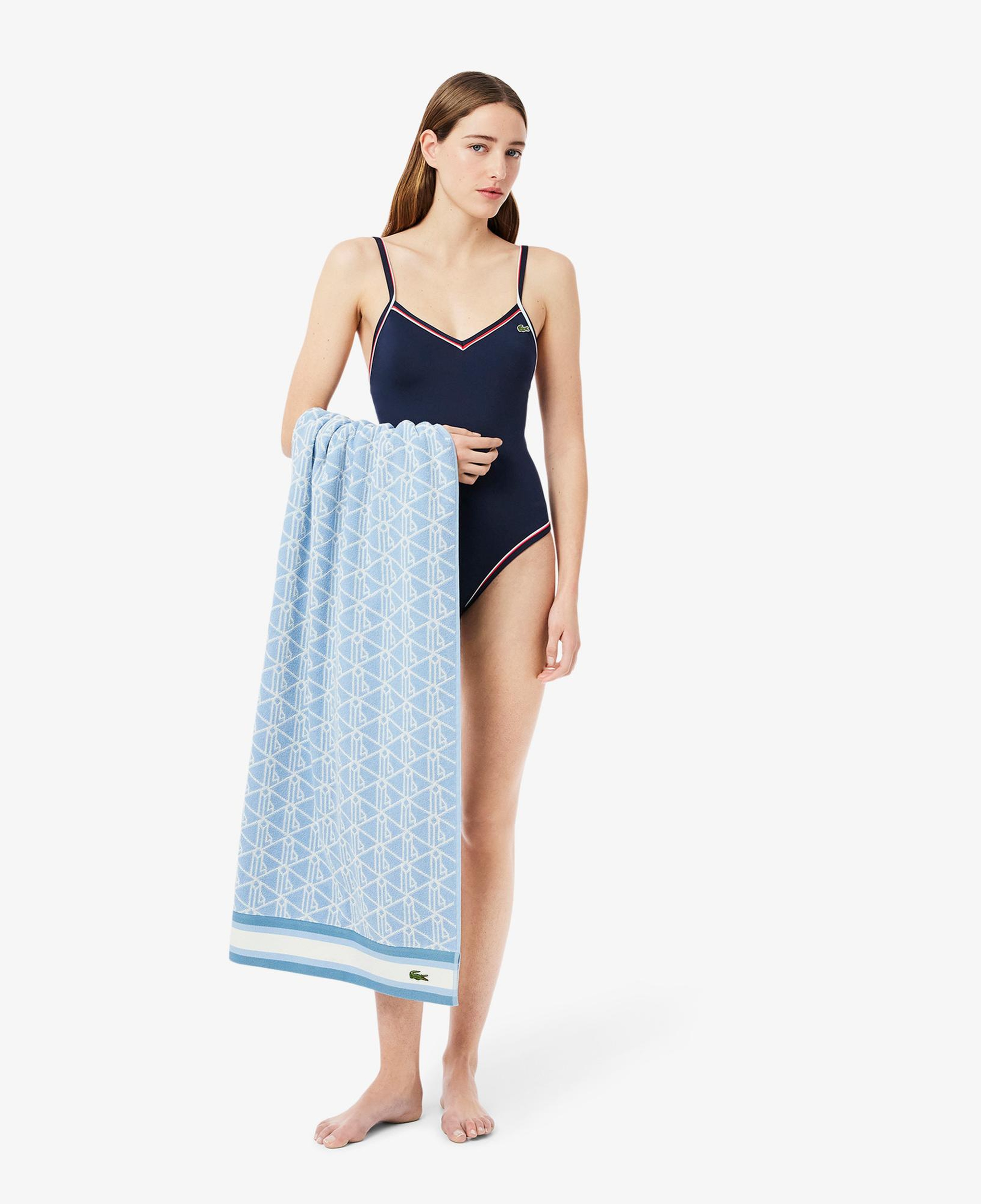 Unisex Monogram Mavi Plaj Havlusu