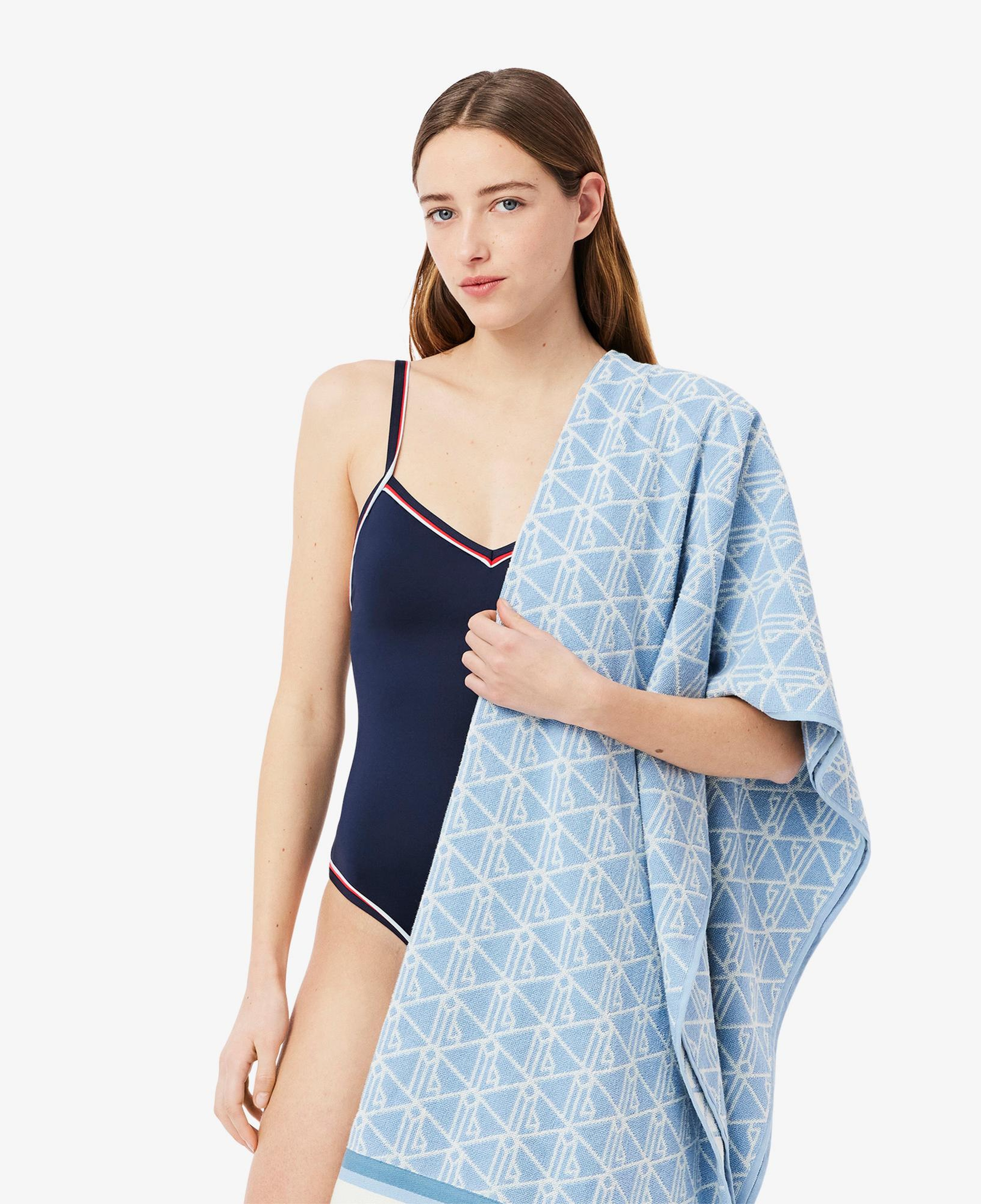 Unisex Monogram Mavi Plaj Havlusu