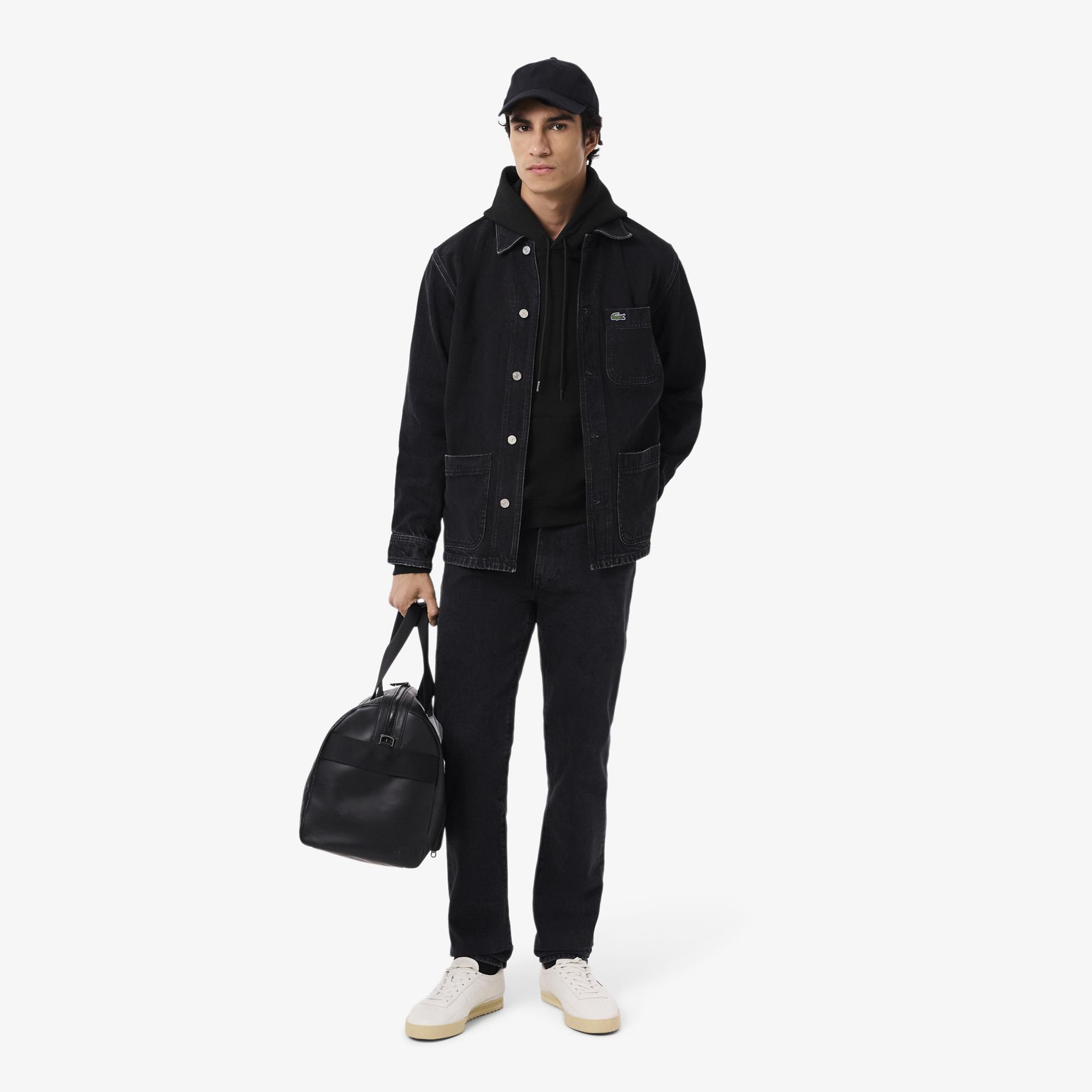 Erkek Loose Fit Kapüşonlu Siyah Sweatshirt