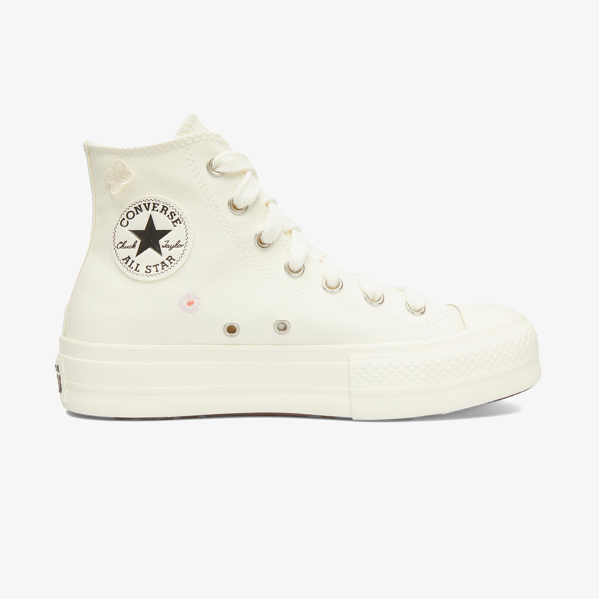 Converse Chuck Taylor All Star Lift 3D Flowers Kadın Beyaz Sneaker