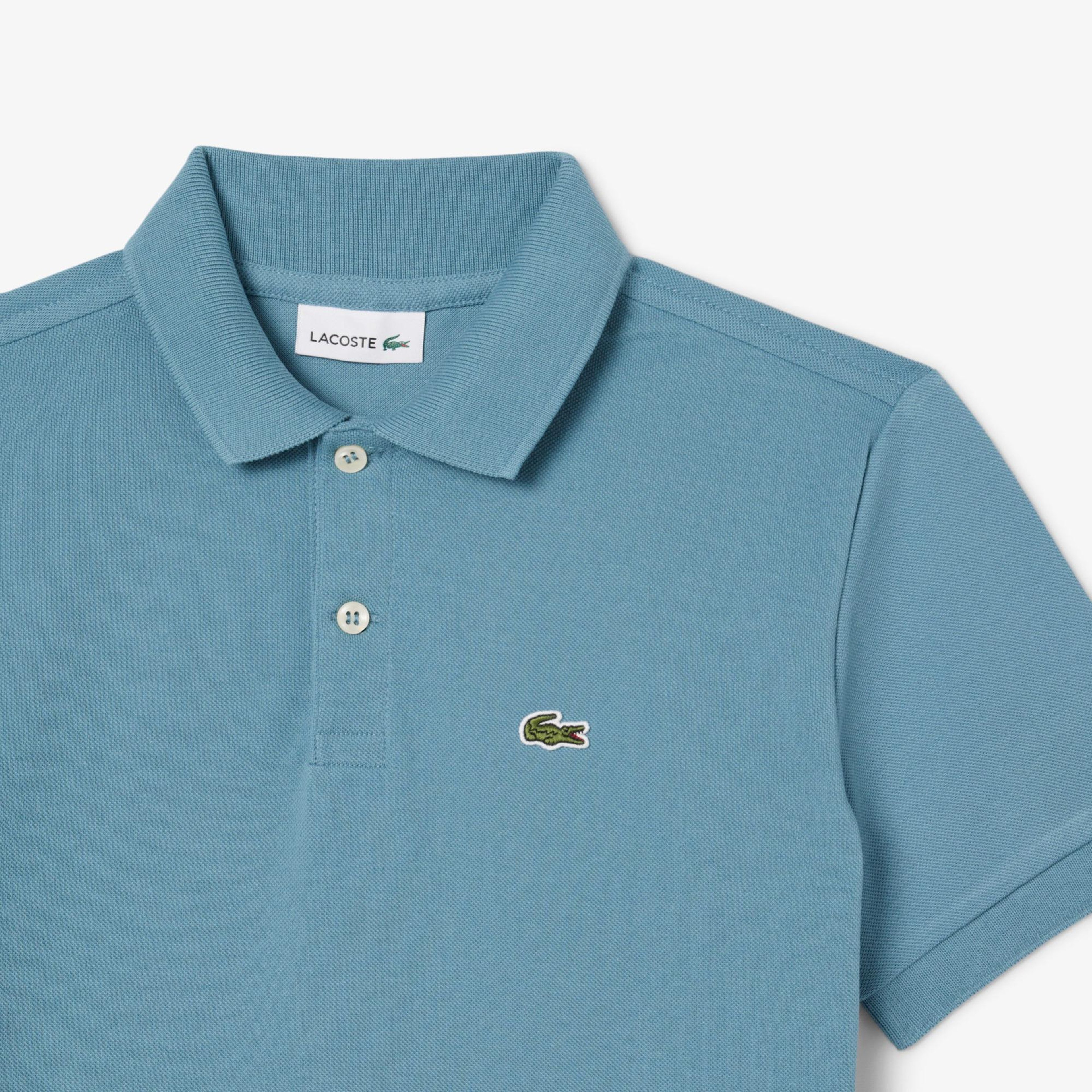 Lacoste Pique Printed Çocuk Mavi Polo