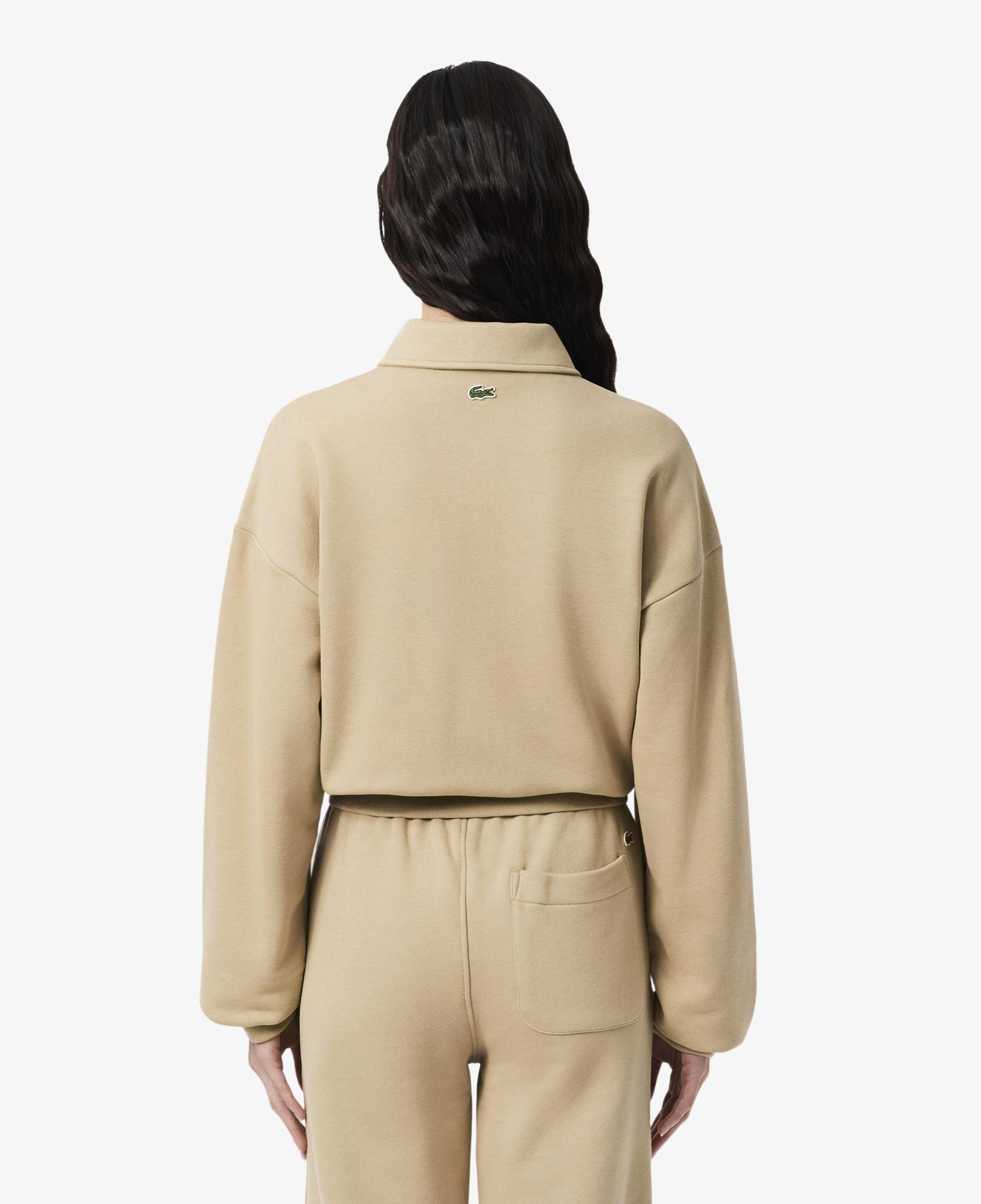 Lacoste Kadın Relaxed Fit Polo Yaka Yün Bej Triko