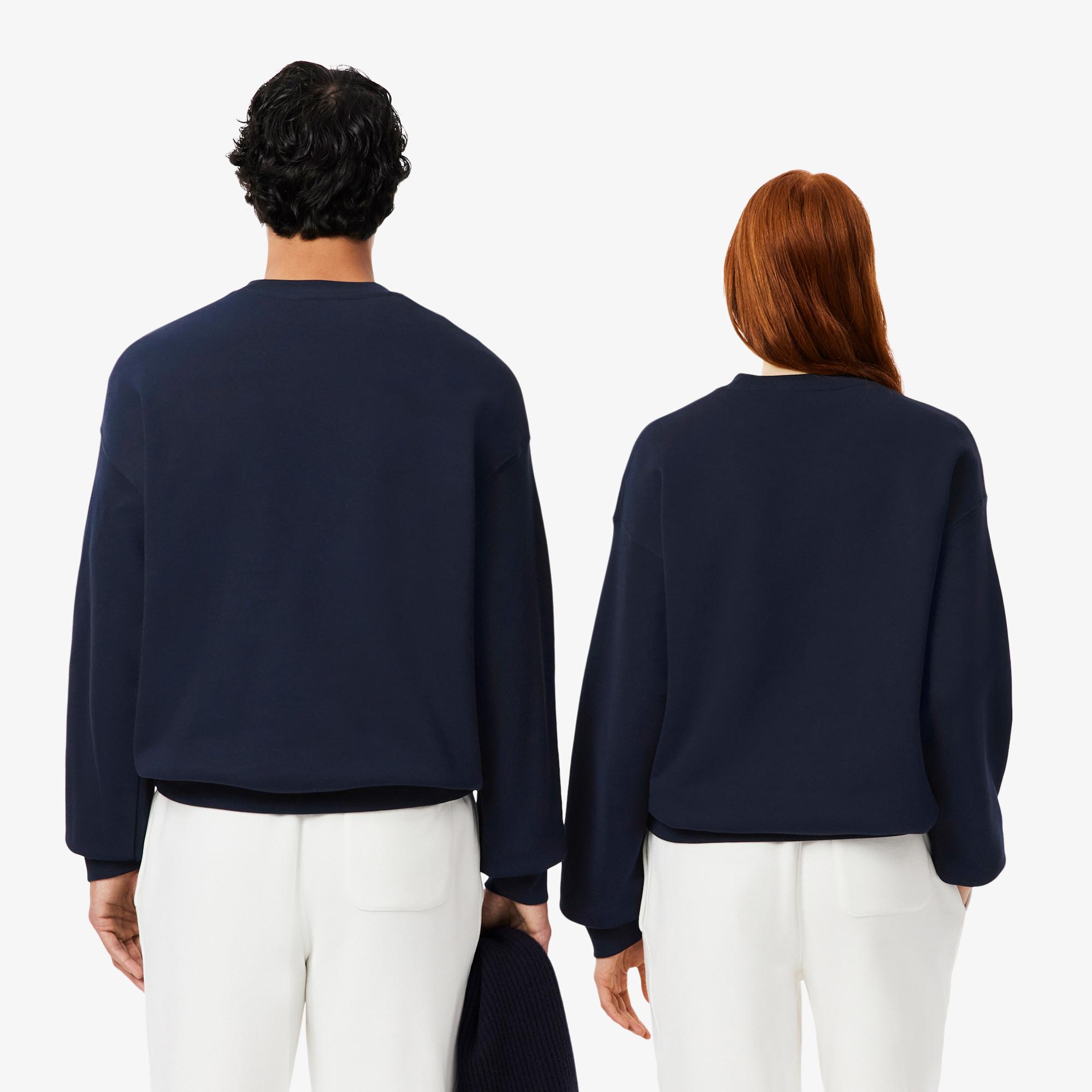 Lacoste Loose Fit Heavy Fleece Unisex Lacivert Sweatshirt