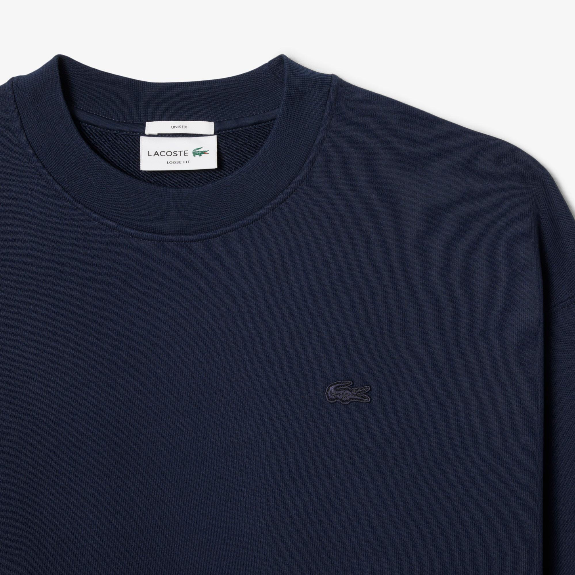 Lacoste Loose Fit Heavy Fleece Unisex Lacivert Sweatshirt