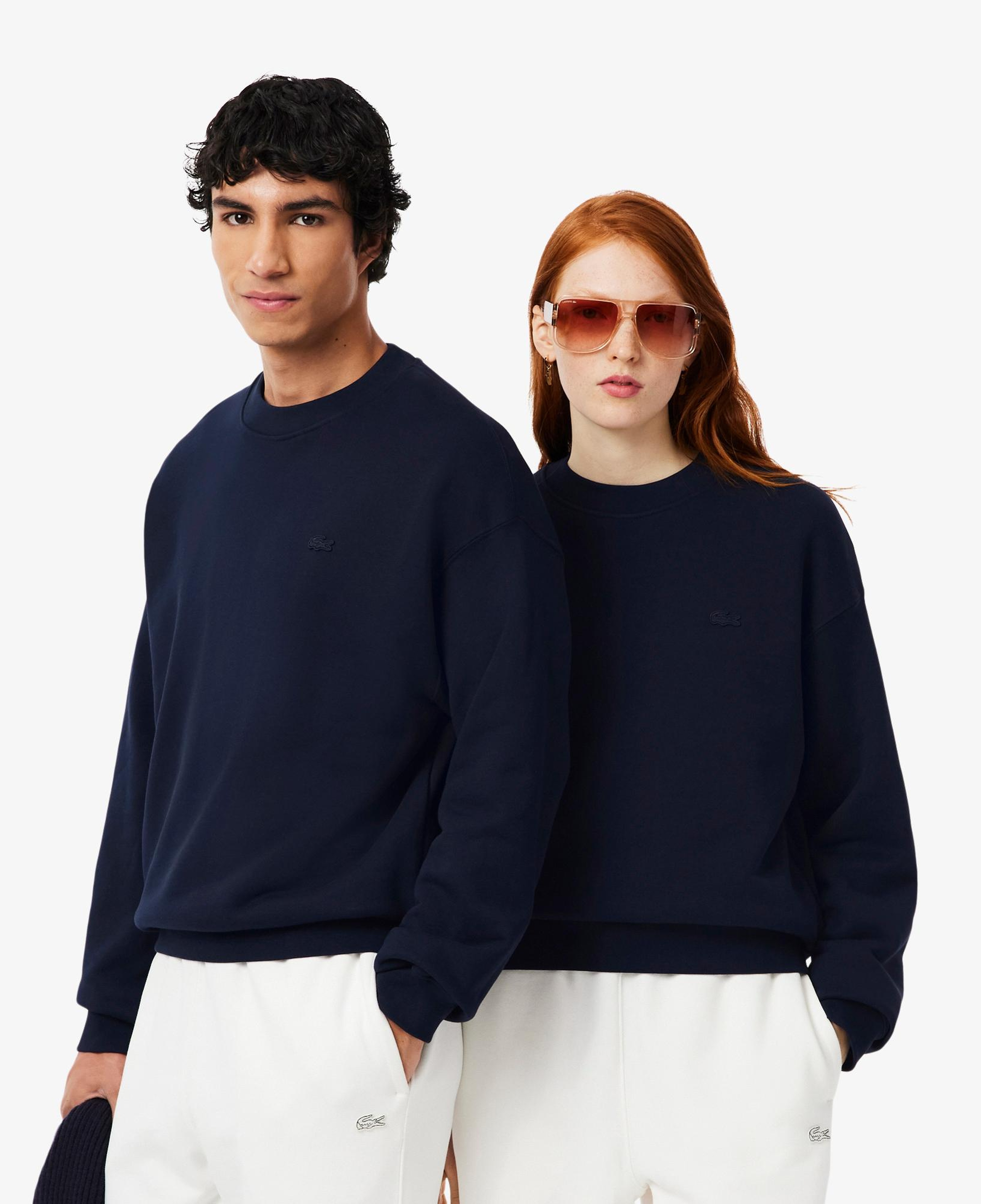 Lacoste Loose Fit Heavy Fleece Unisex Lacivert Sweatshirt