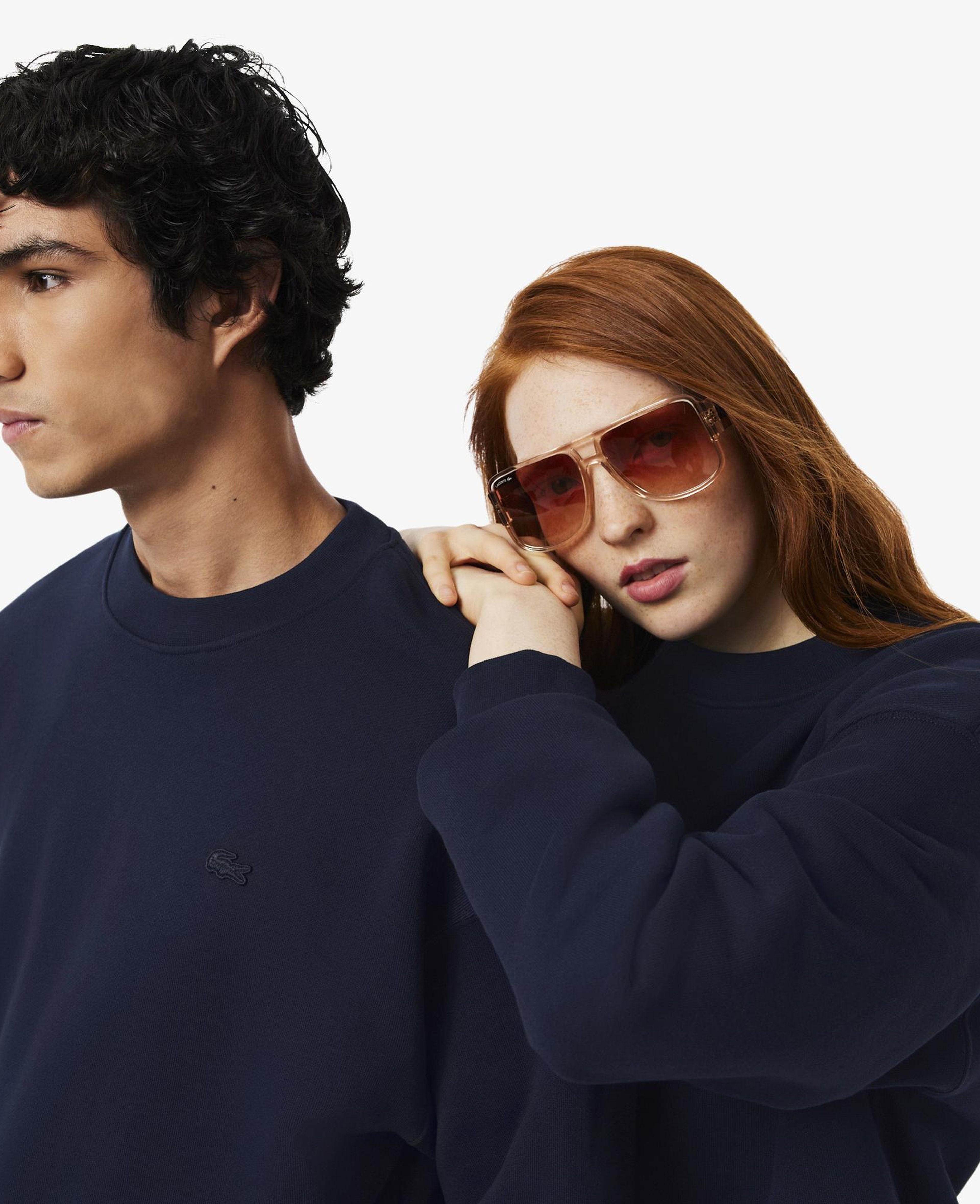 Lacoste Loose Fit Heavy Fleece Unisex Lacivert Sweatshirt