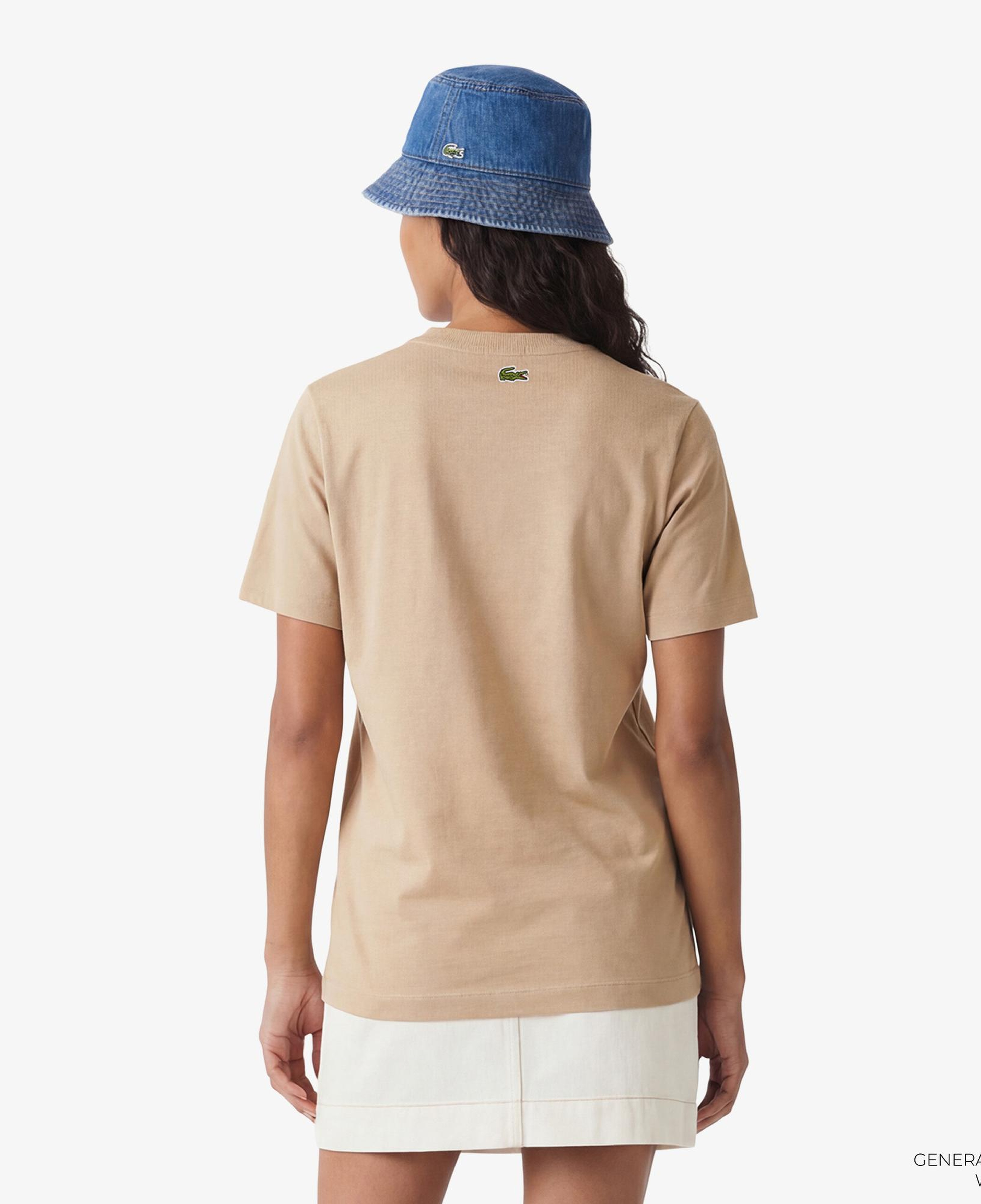 Lacoste Print Cotton Kadın Bej T-Shirt