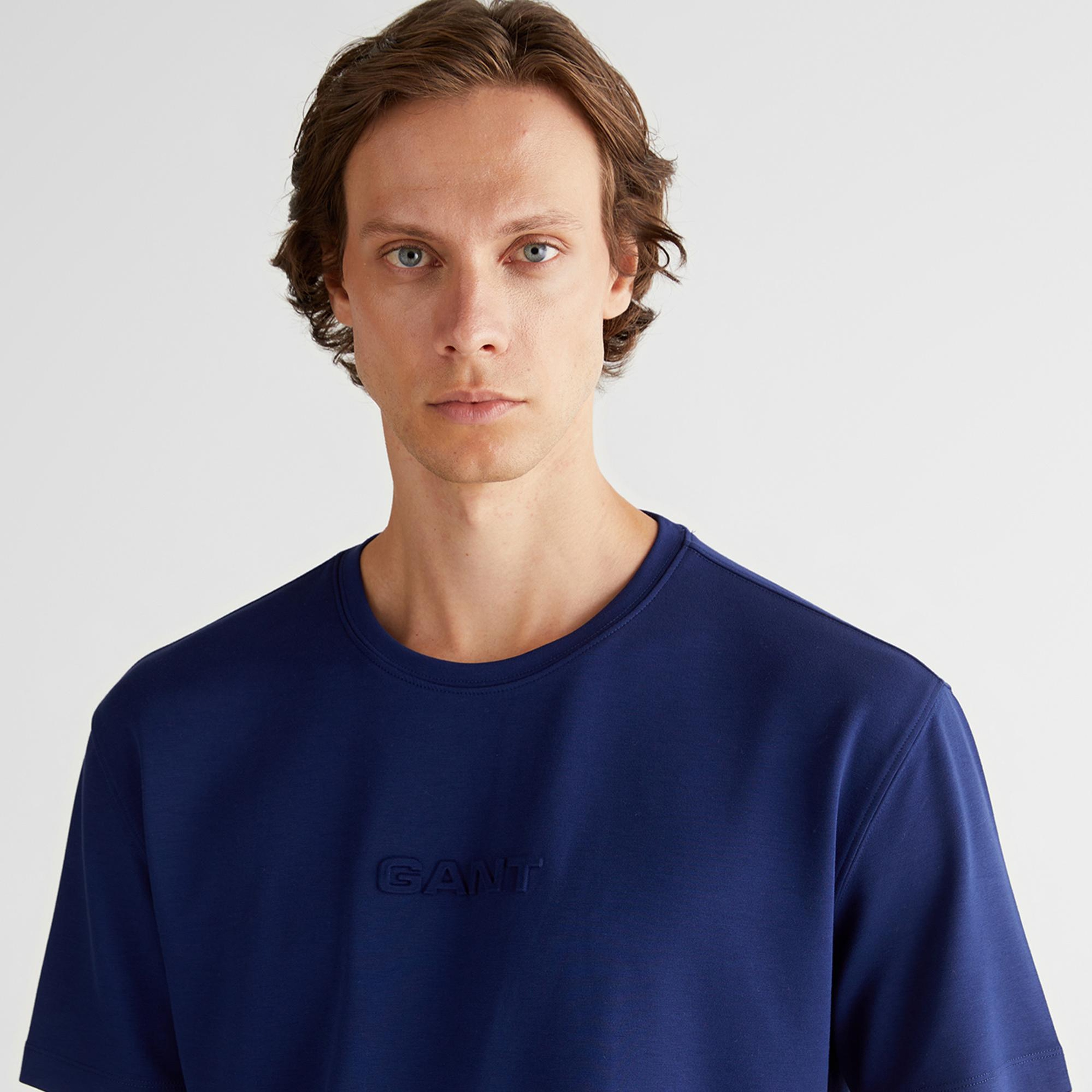Erkek Mavi Relaxed Fit T-Shirt