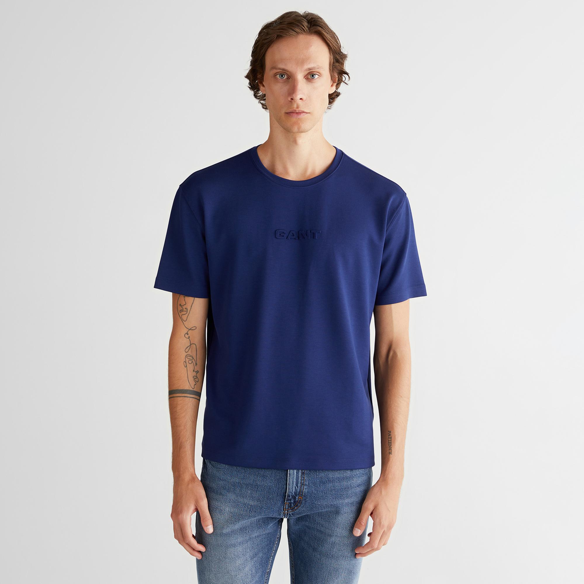 Erkek Mavi Relaxed Fit T-Shirt
