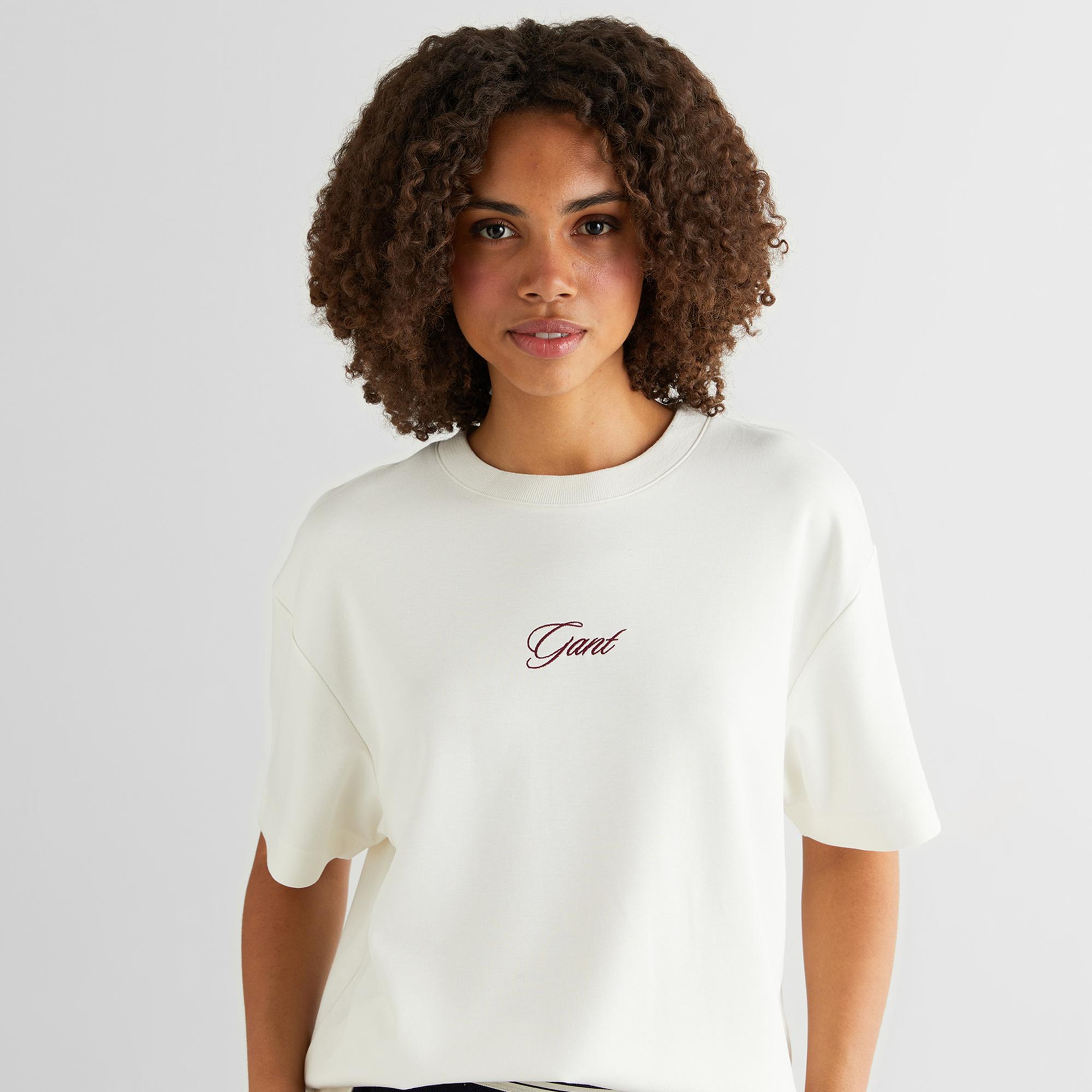 Gant Logo Bisiklet Yaka Tişört