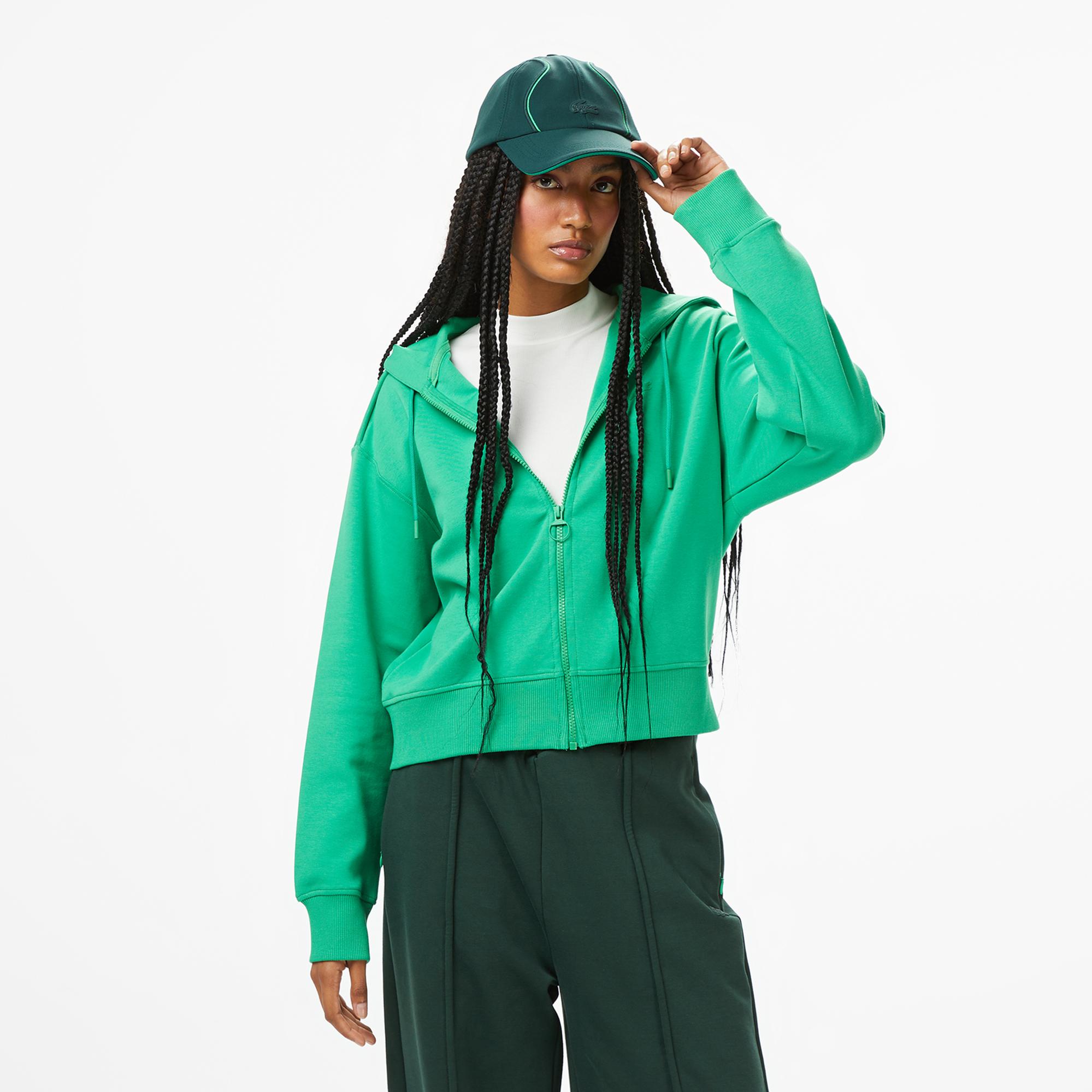 Lacoste x House of SuperStep Regular Fit Kadın Yeşil Sweatshirt