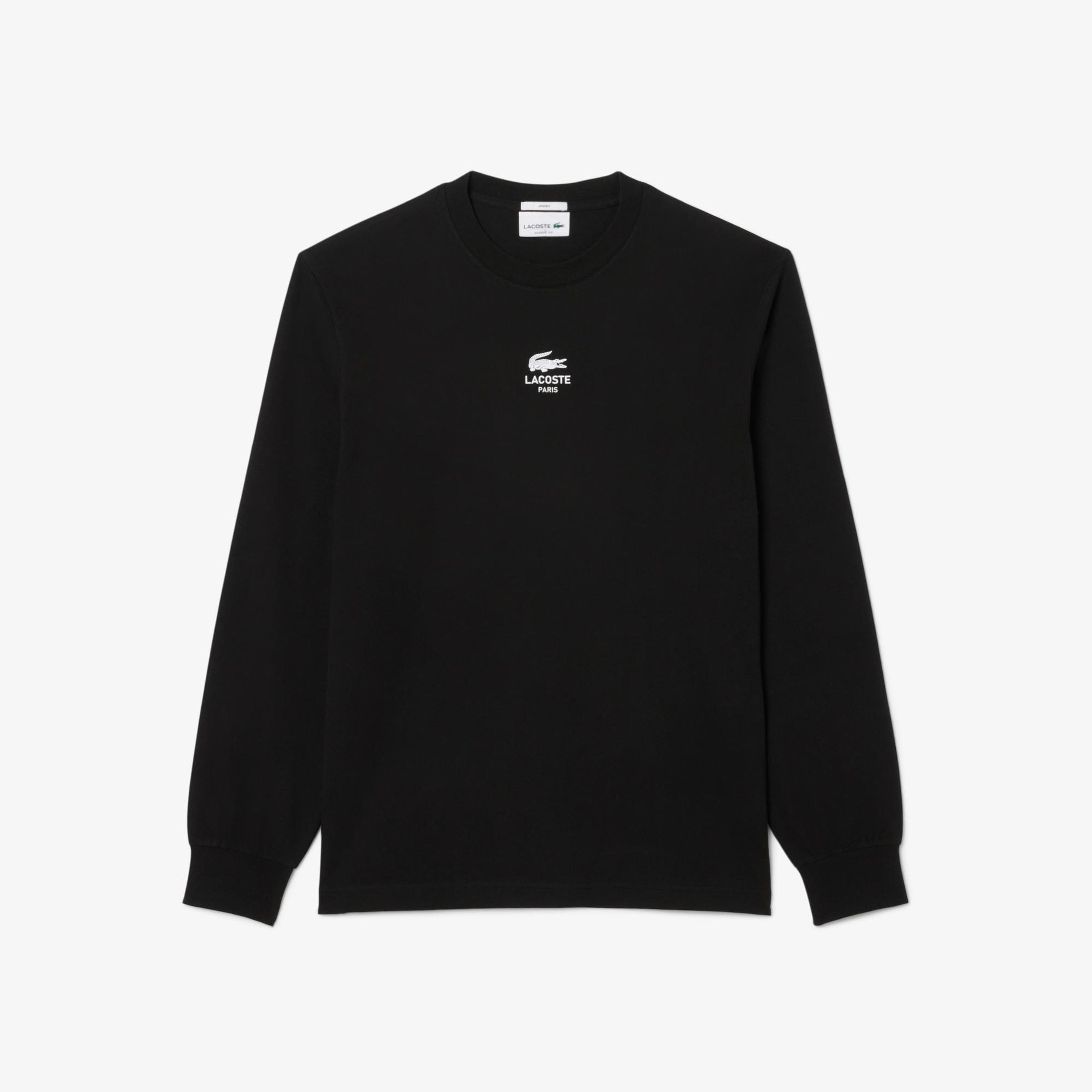 Lacoste Print Fleece Erkek Siyah T-Shirt