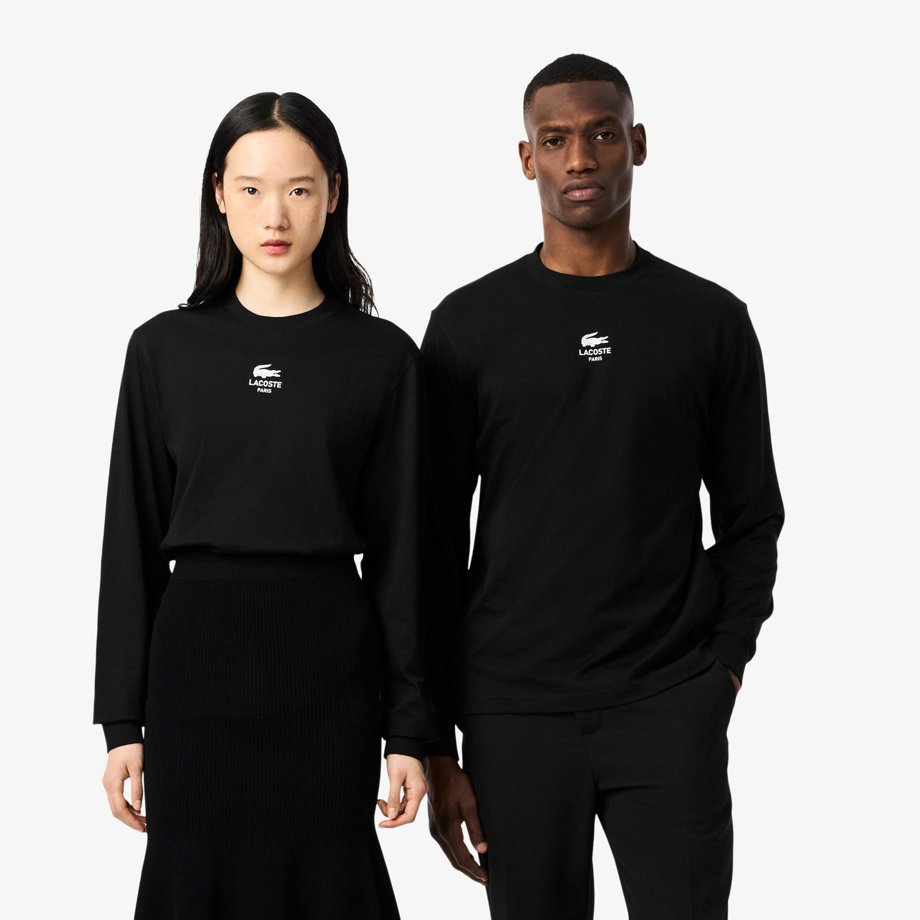 Lacoste Print Fleece Erkek Siyah T-Shirt