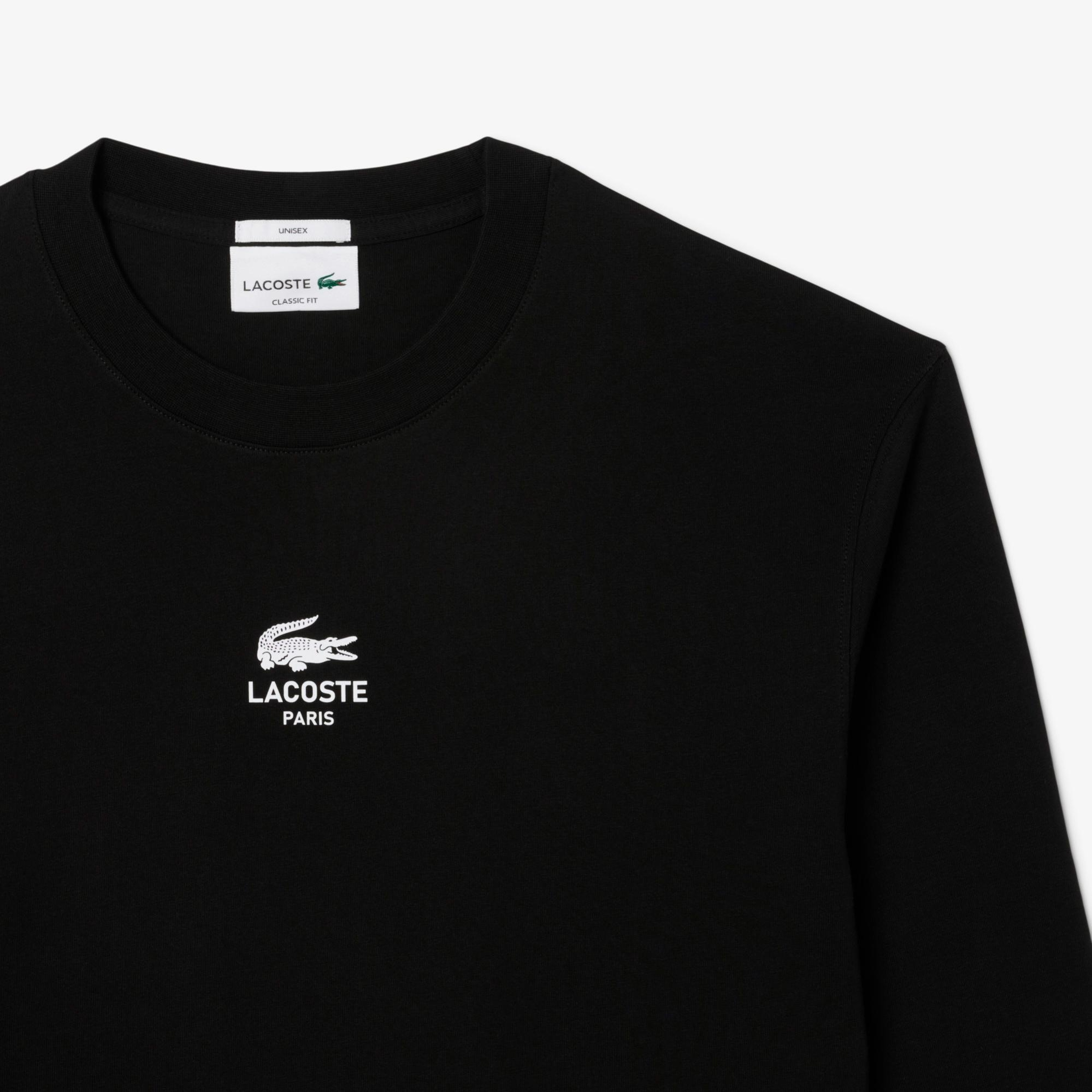 Lacoste Print Fleece Erkek Siyah T-Shirt