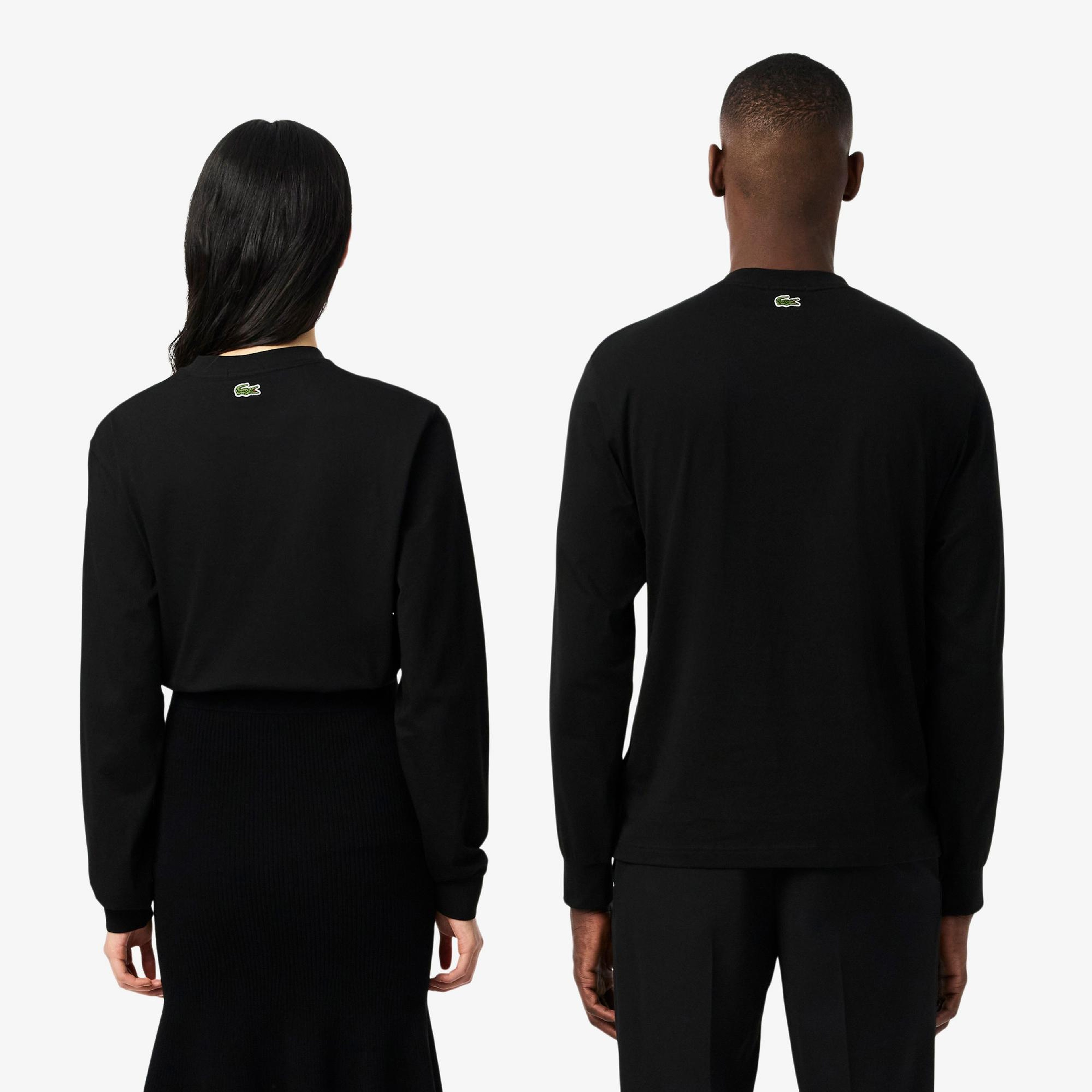 Lacoste Print Fleece Erkek Siyah T-Shirt