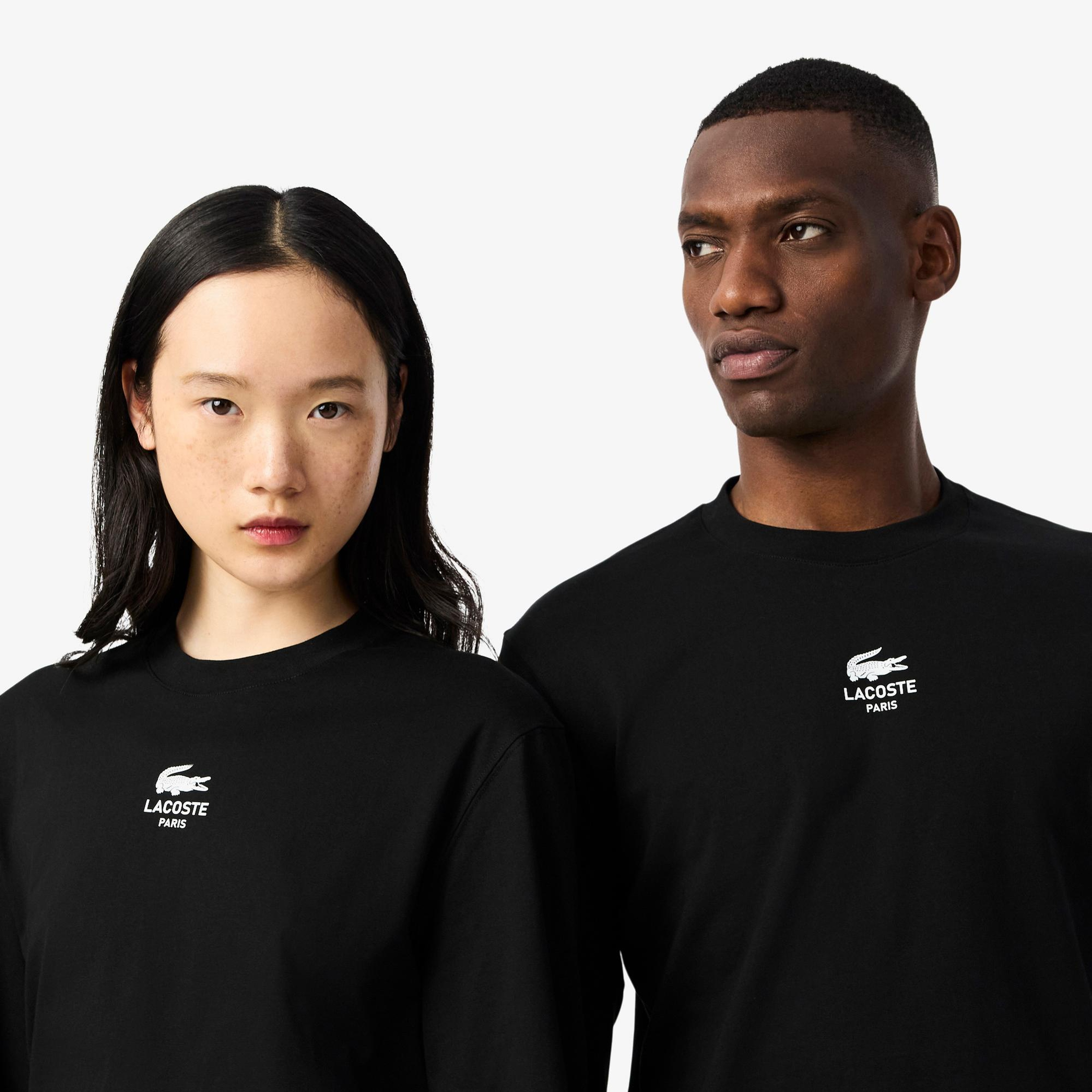 Lacoste Print Fleece Erkek Siyah T-Shirt