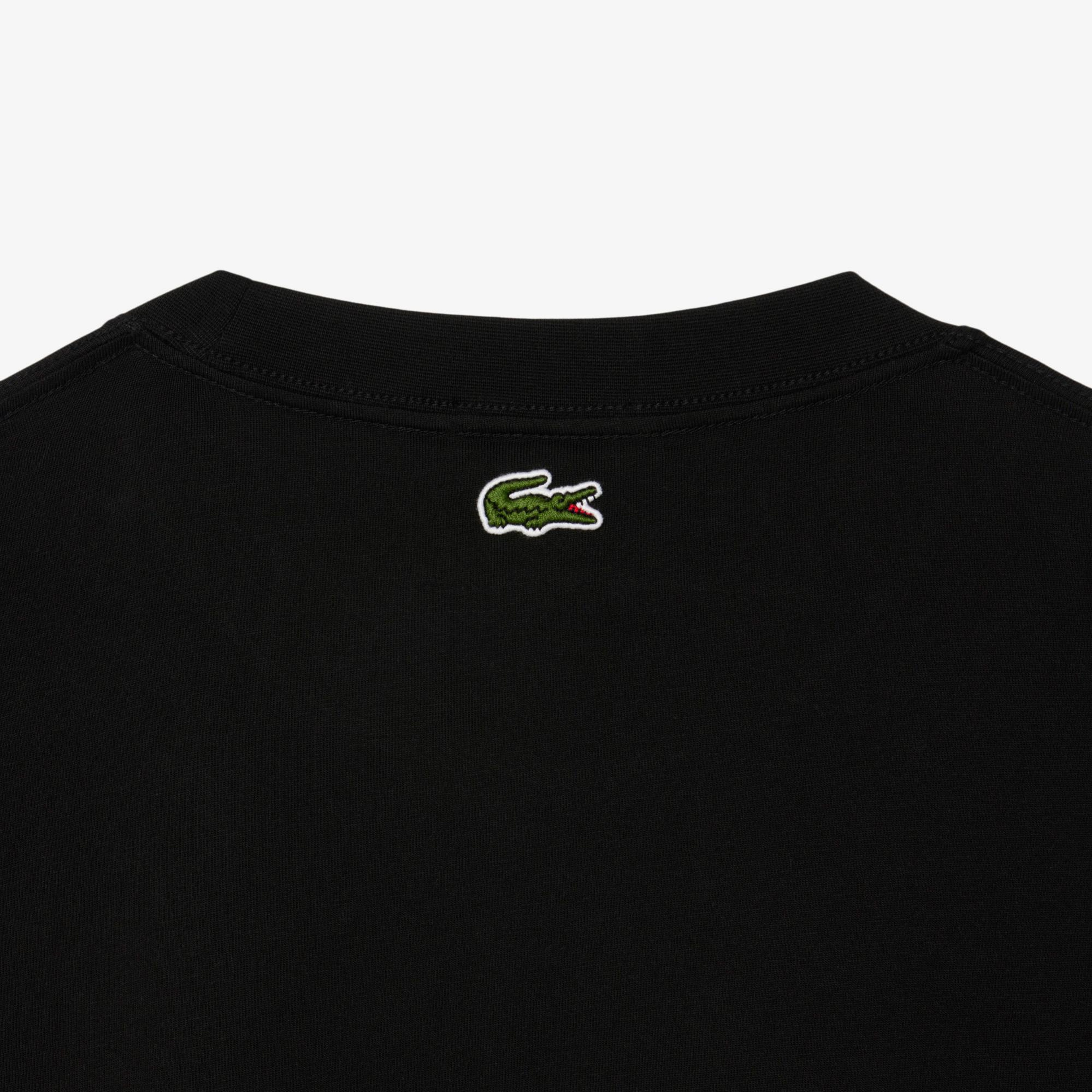 Lacoste Print Fleece Erkek Siyah T-Shirt