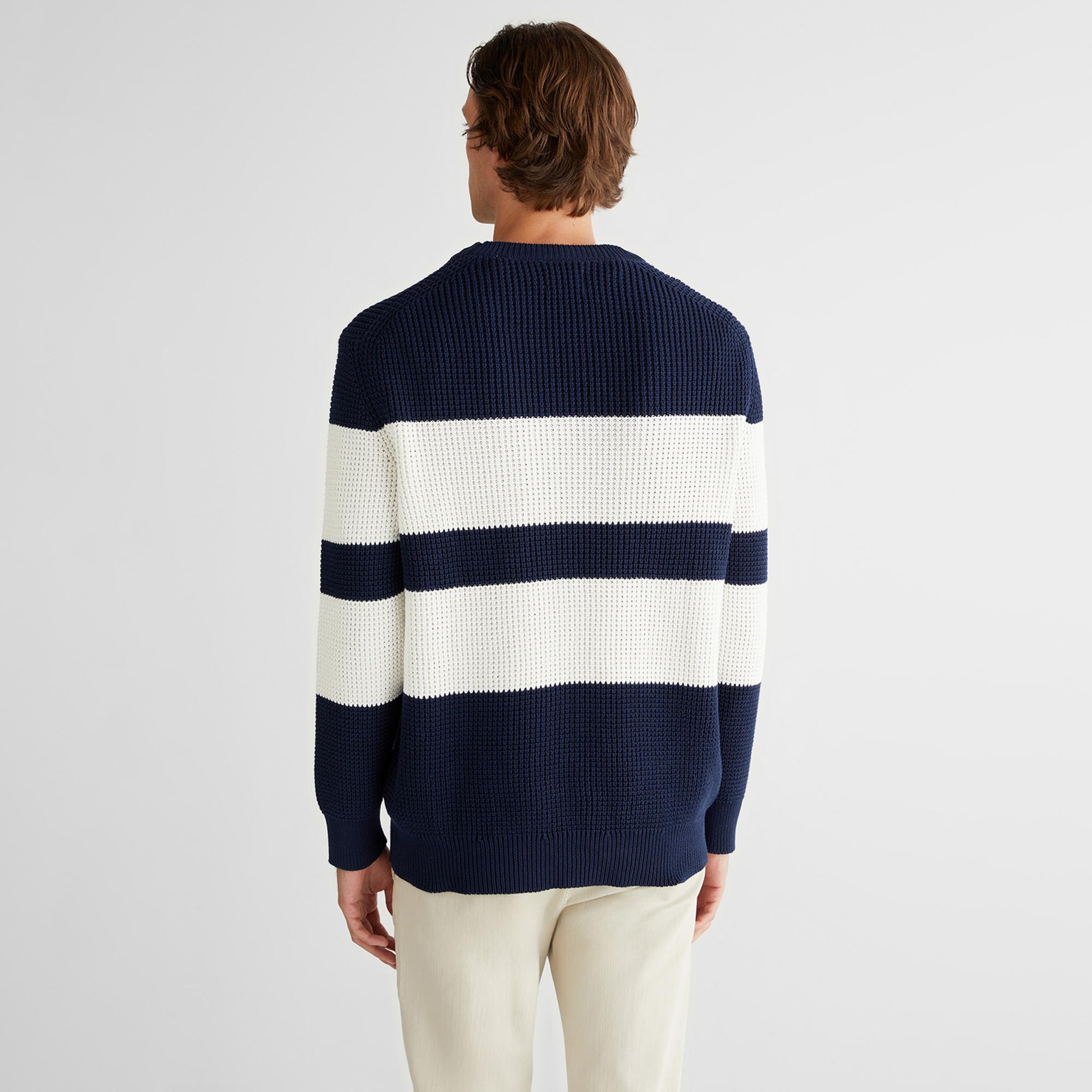 GANT Erkek Lacivert Relaxed Fit Bisiklet Yaka Triko