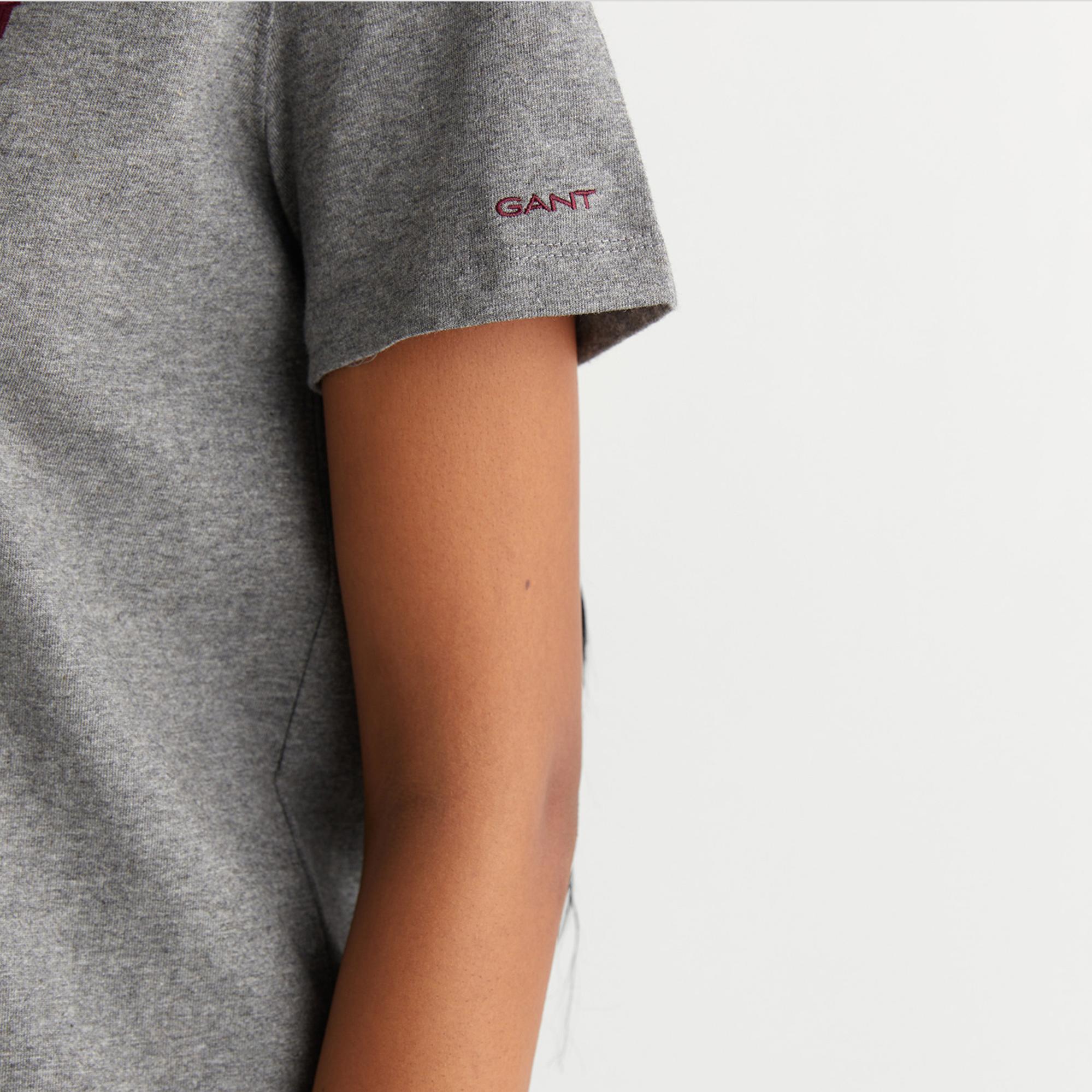 GANT Kadın Gri Regular Fit Bisiklet Yaka T-Shirt