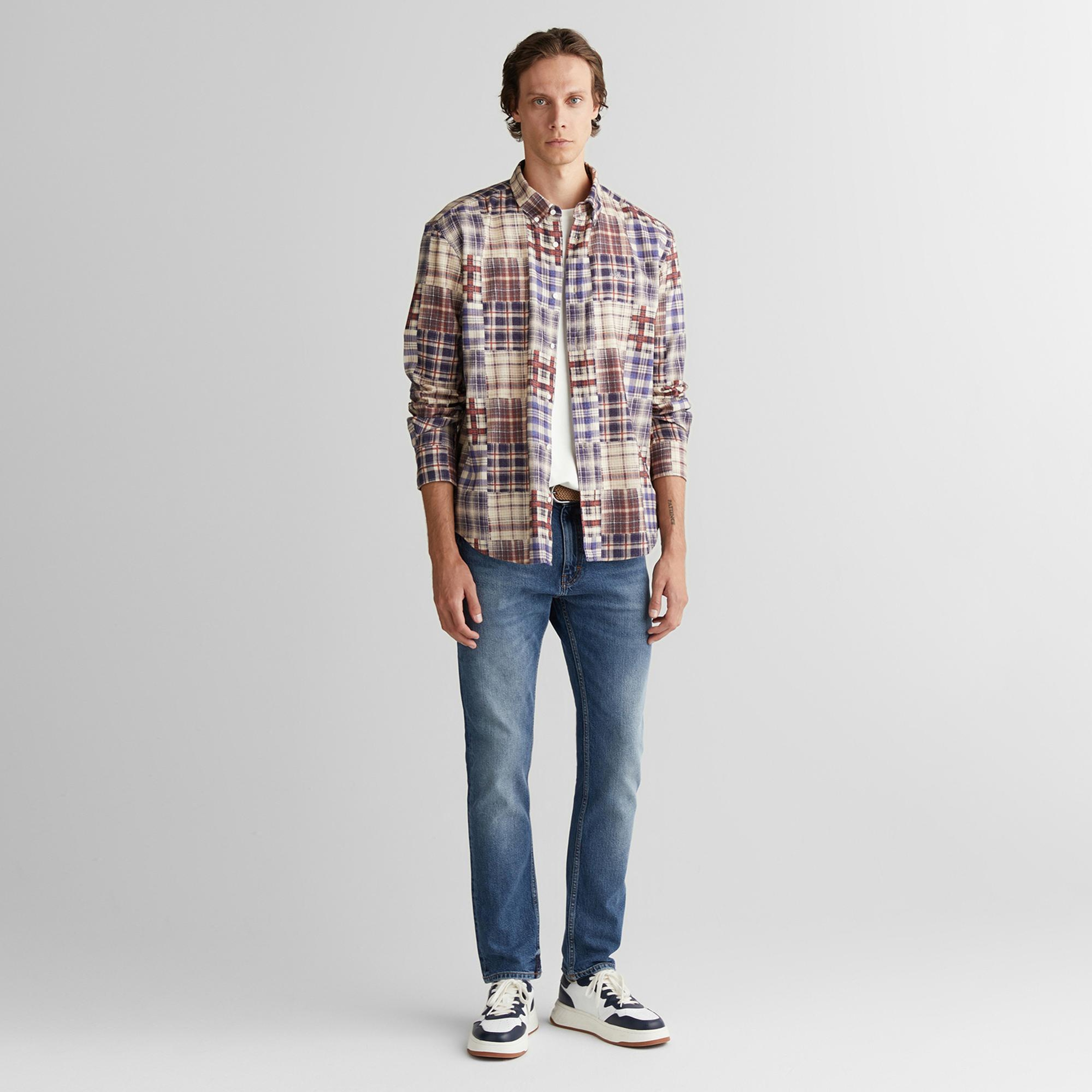 GANT Erkek Bordo Relaxed Fit  Gömlek