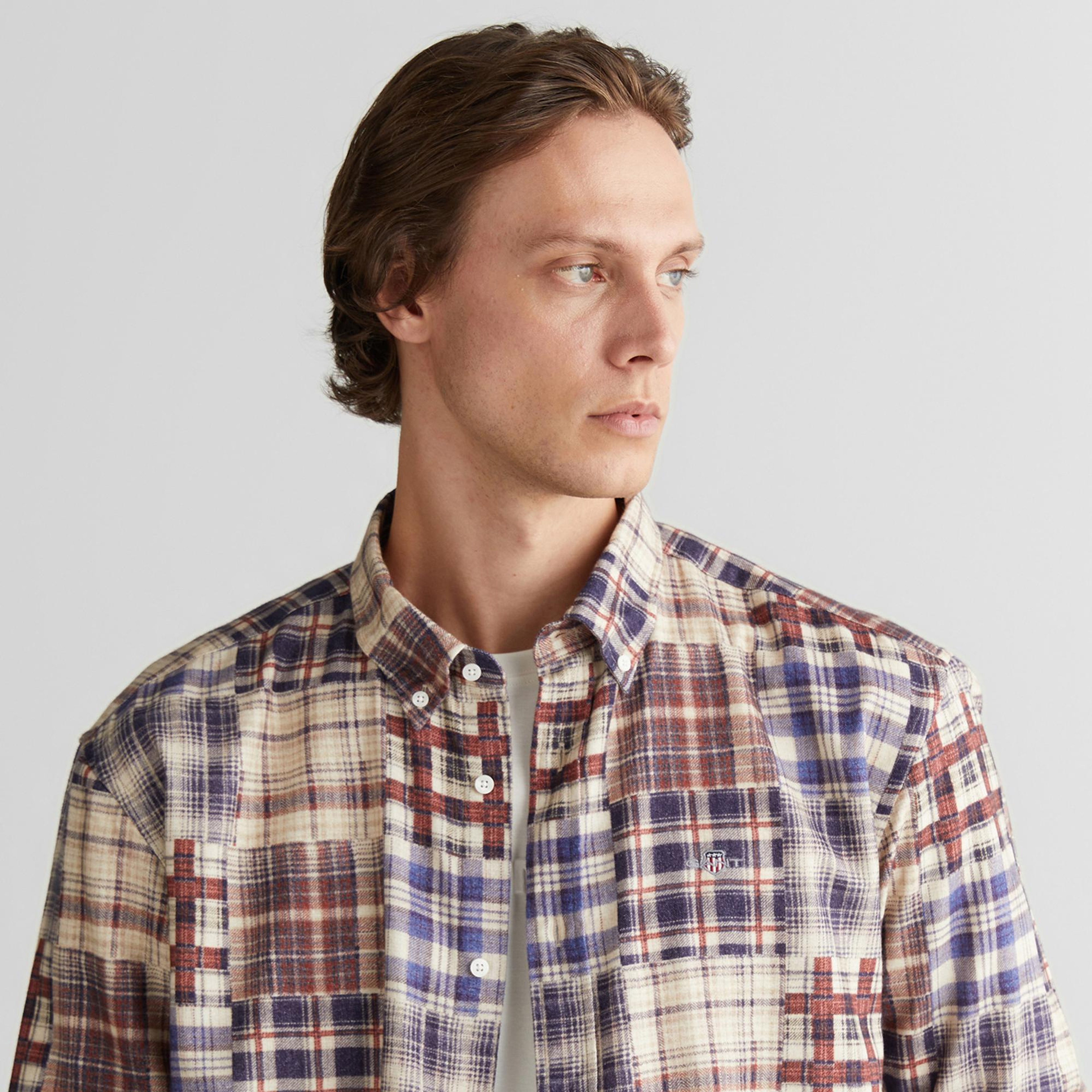 GANT Erkek Bordo Relaxed Fit  Gömlek