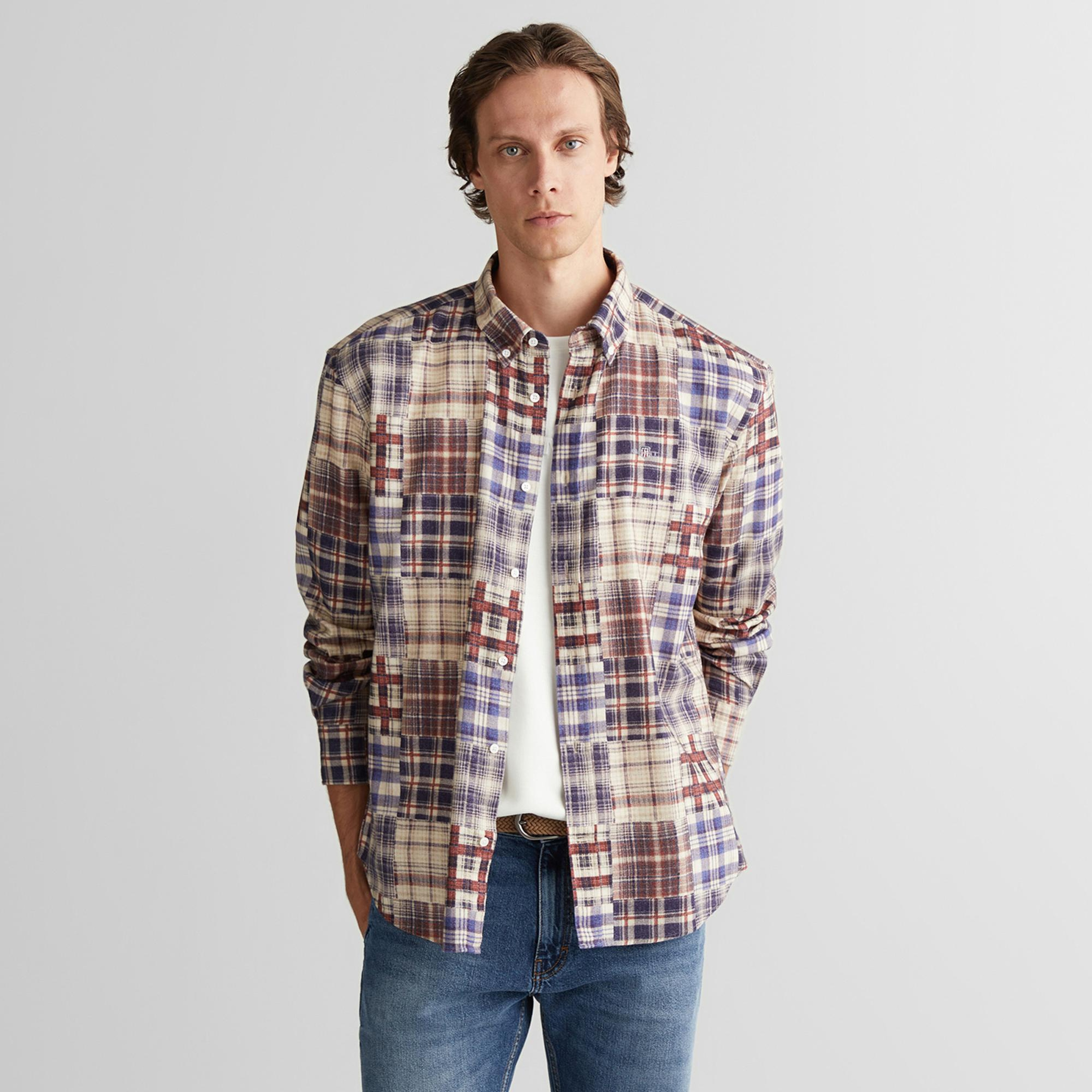 GANT Erkek Bordo Relaxed Fit Gömlek