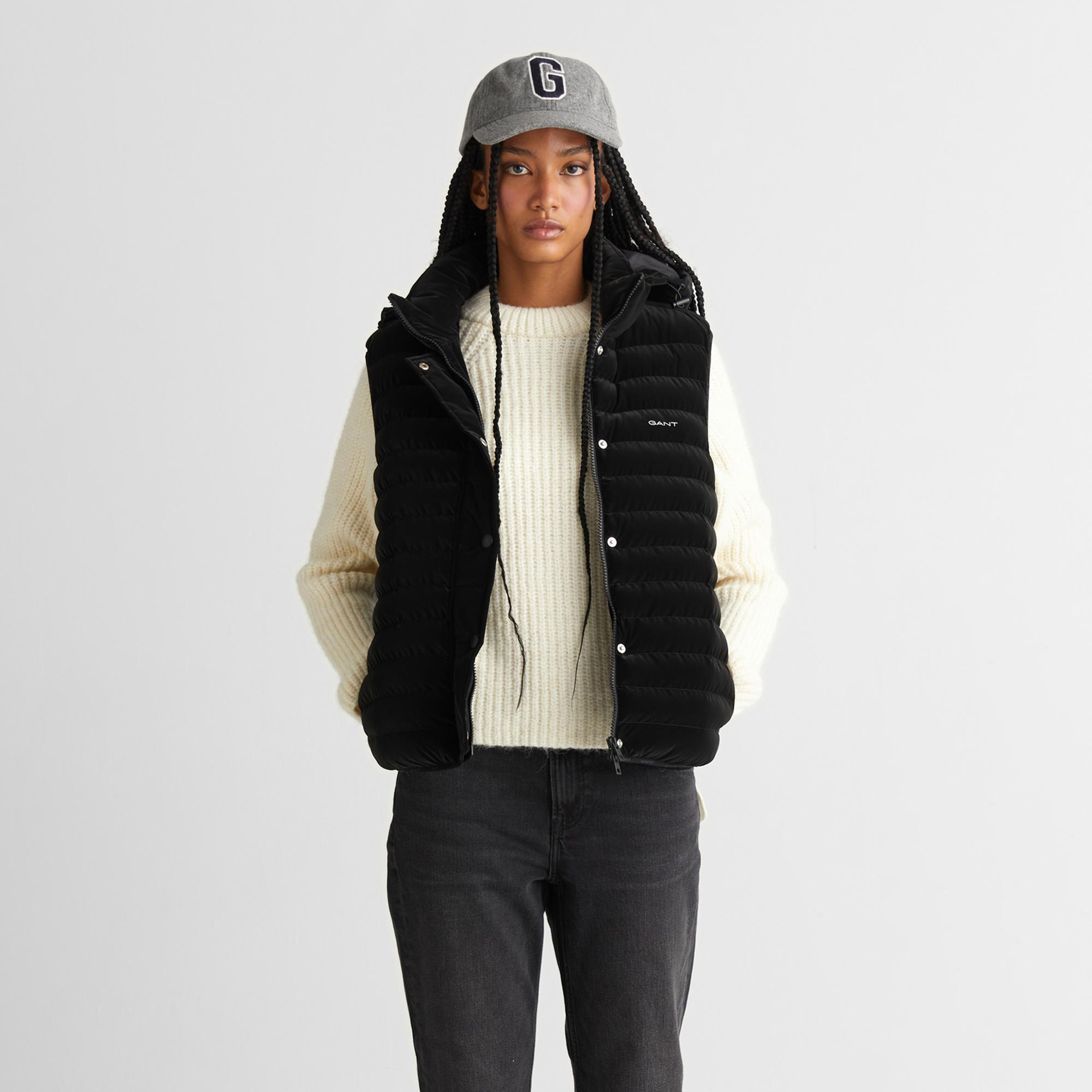 GANT Kadın Siyah Regular Fit Yelek