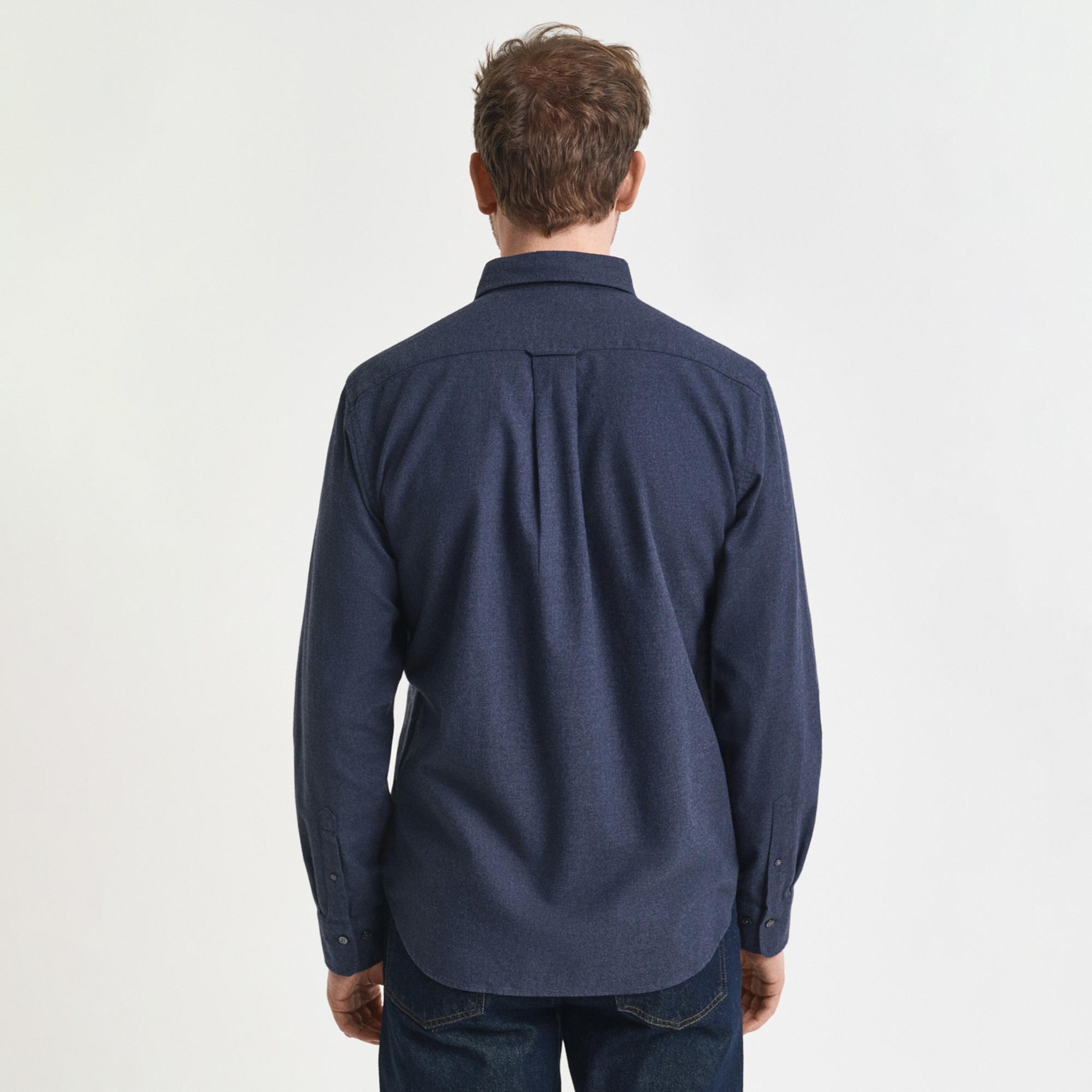 GANT Erkek Beyaz Regular Fit Bisiklet Yaka Gömlek