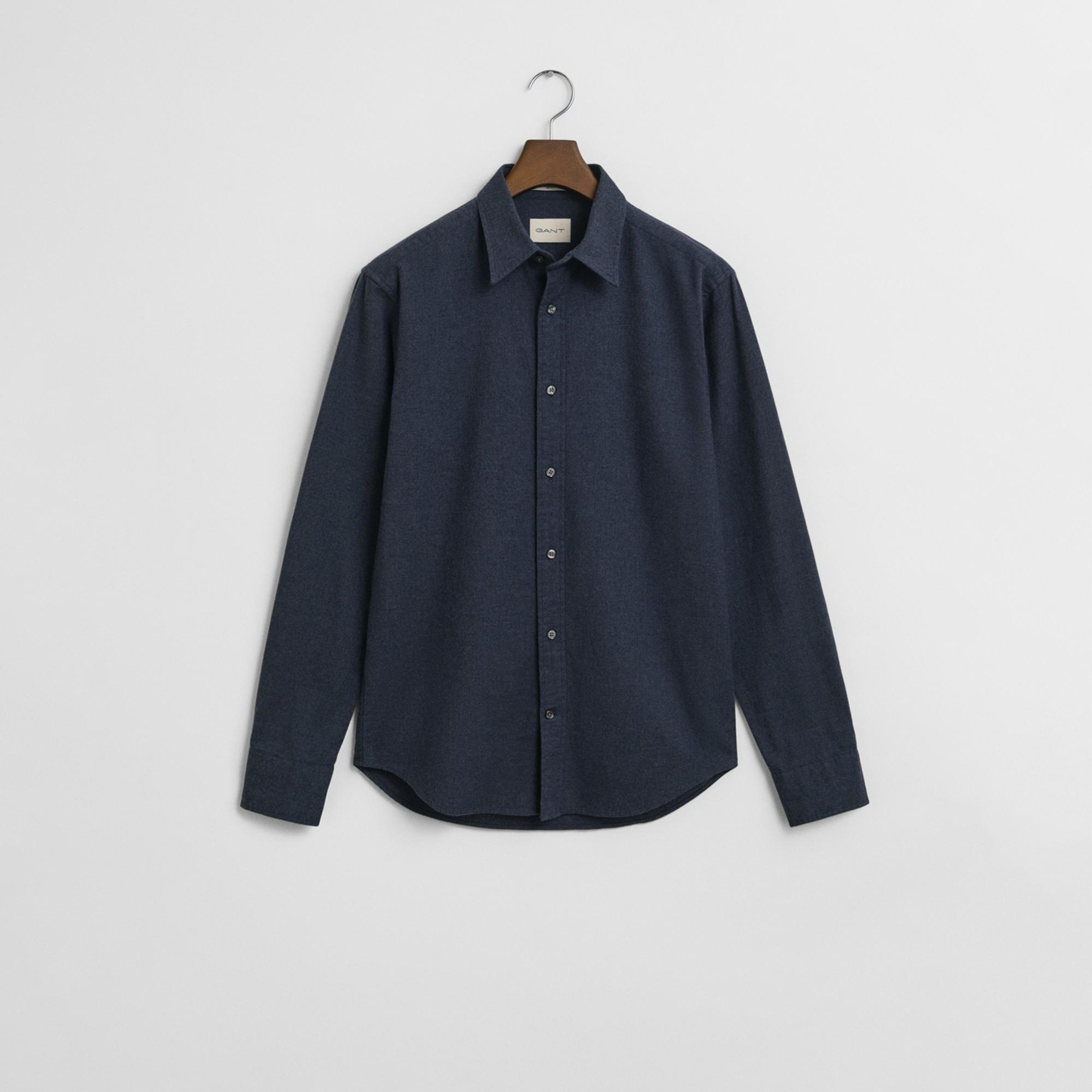 GANT Erkek Beyaz Regular Fit Bisiklet Yaka Gömlek