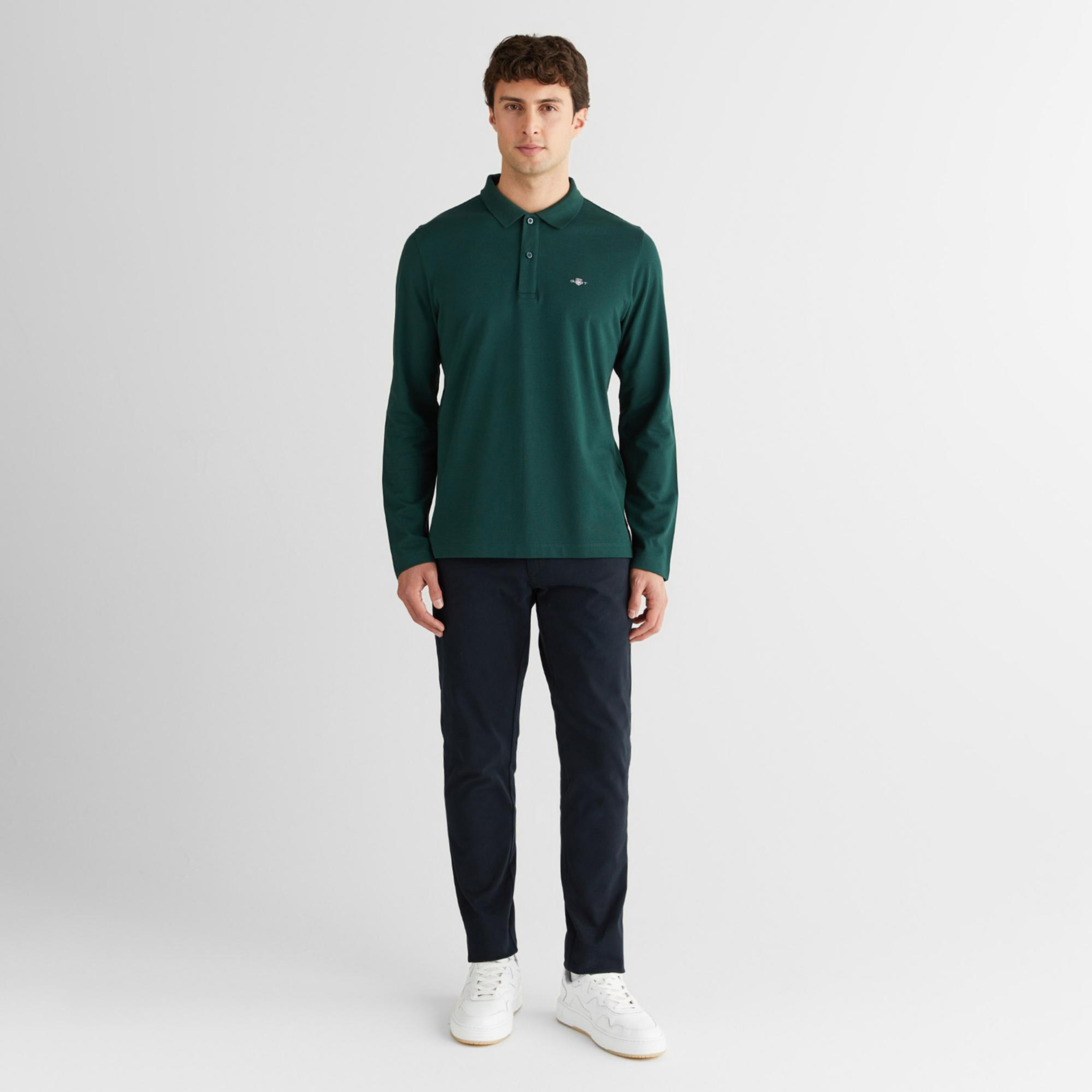 GANT Erkek Yeşil Regular Fit Polo Yaka Polo