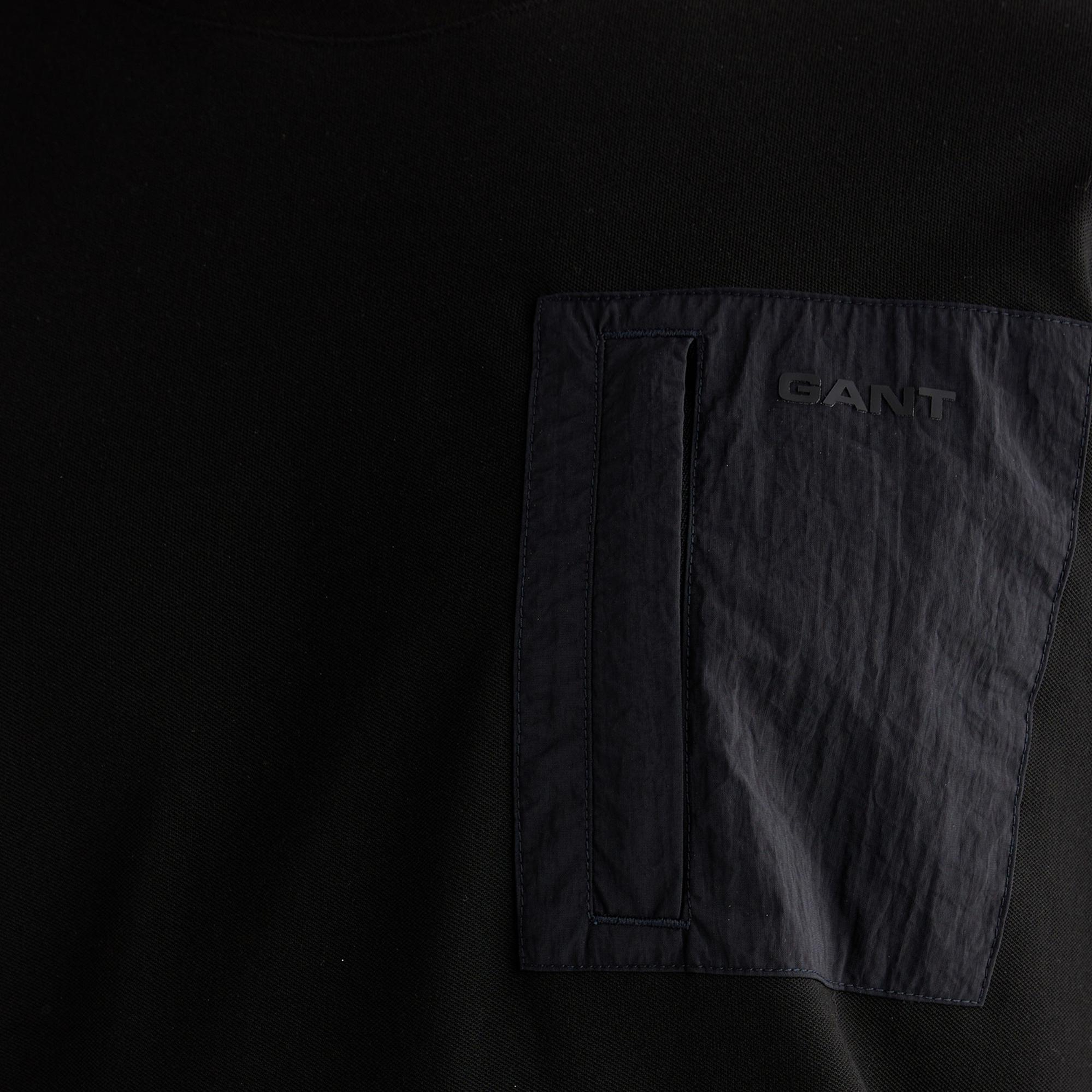 GANT Erkek Siyah Regular Fit Bisiklet Yaka T-Shirt