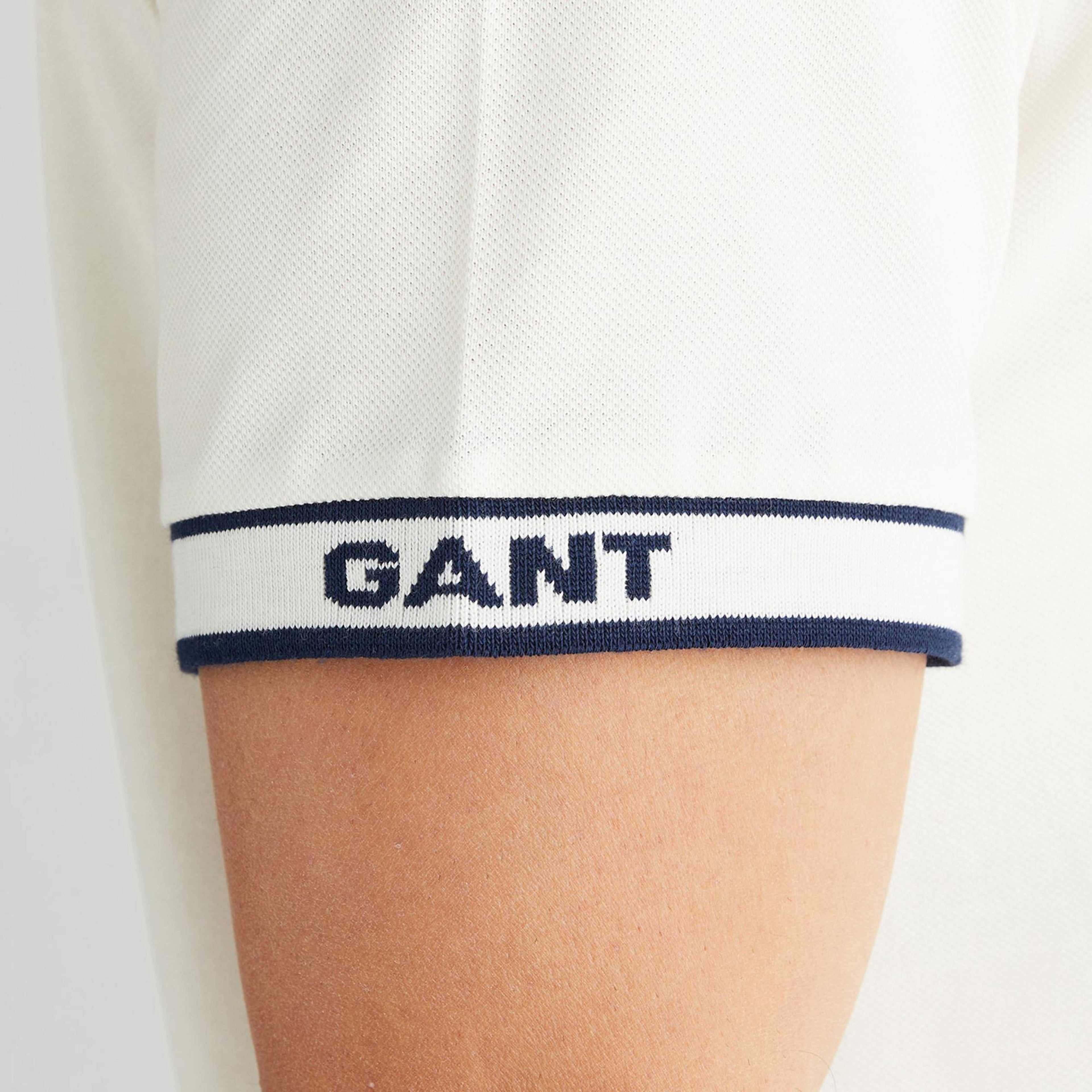 GANT Erkek Beyaz Regular Fit Bisiklet Yaka T-Shirt