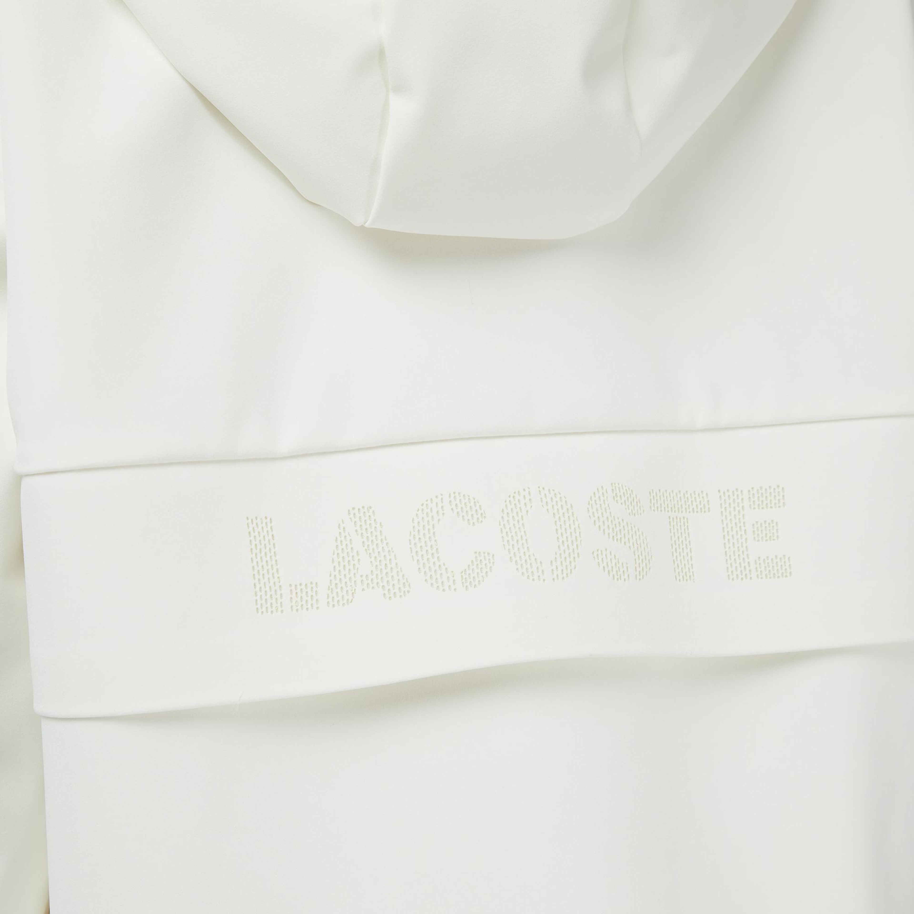 Lacoste Kadın Regular Fit Kapüşonlu Baskılı Krem Yağmurluk