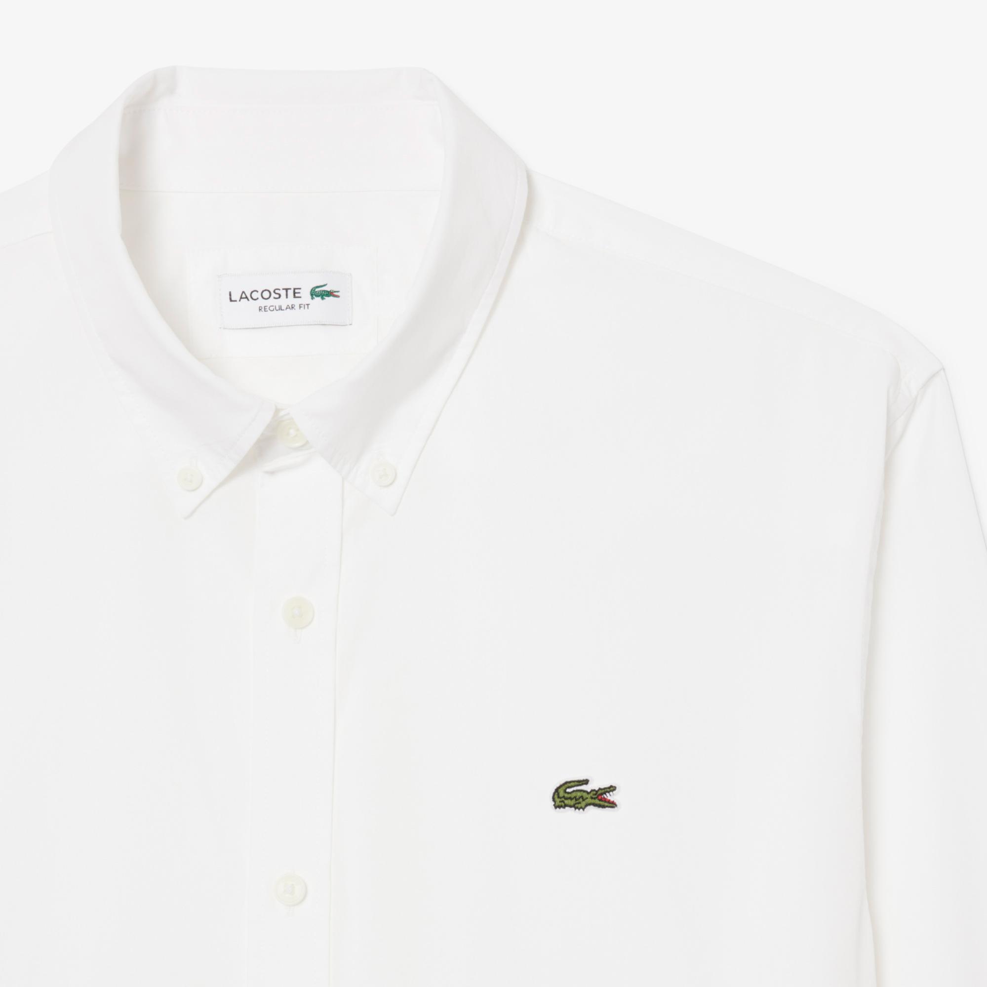 Lacoste Erkek Regular Fit Düğmeli Yaka Beyaz Gömlek