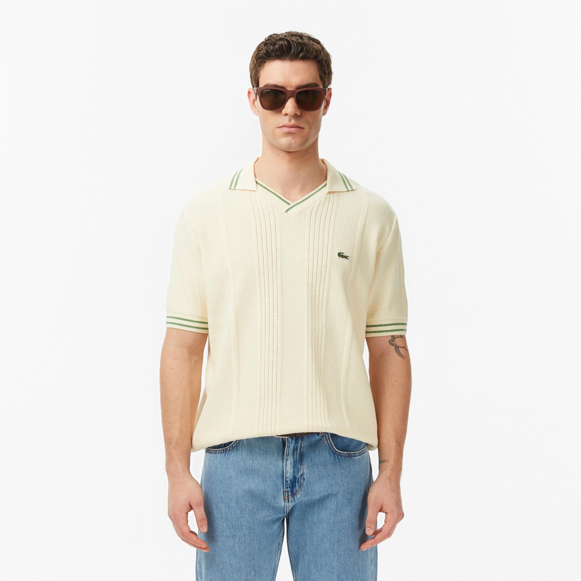 Lacoste Erkek Classic Fit Kısa Kollu Polo Yaka Bej Triko