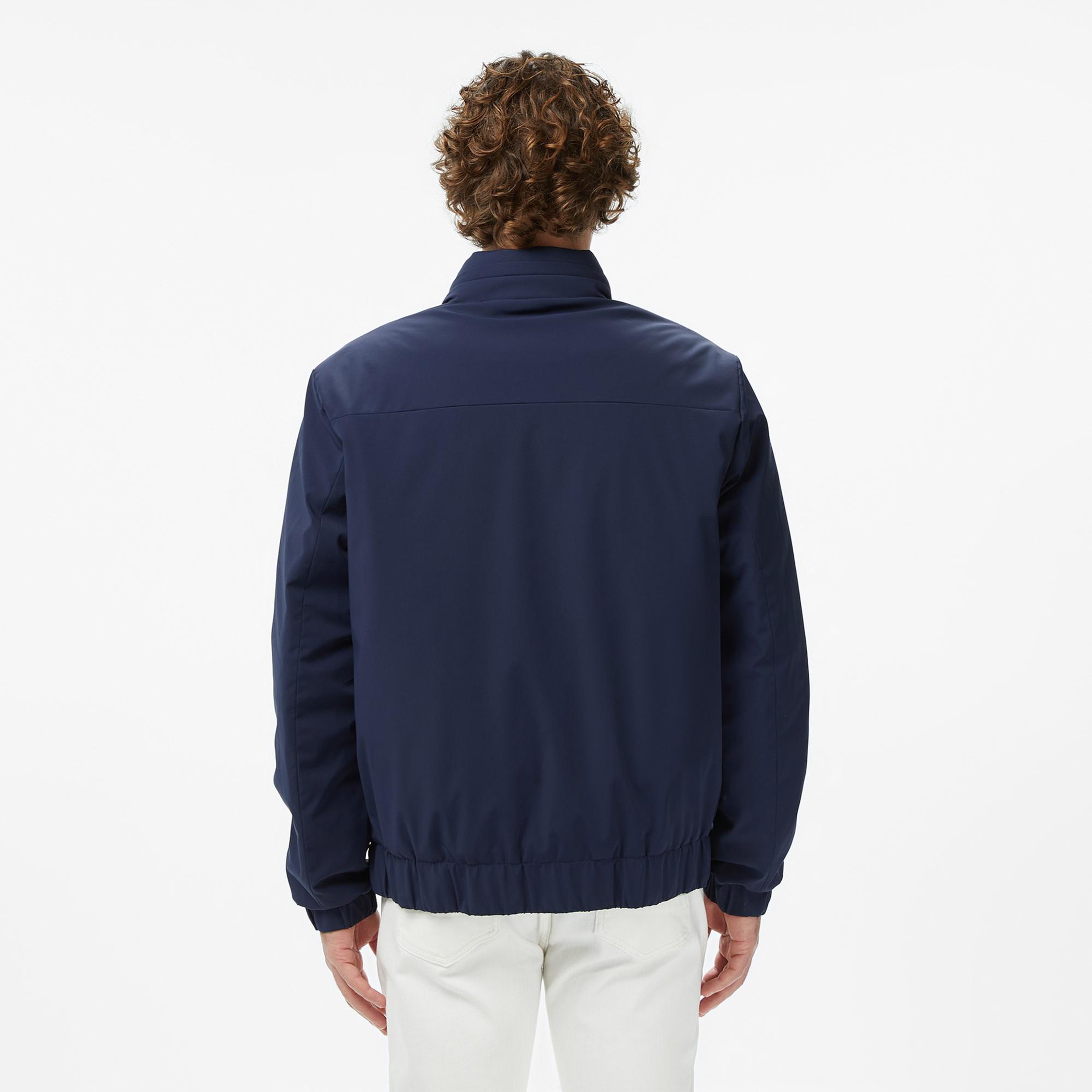 Lacoste Erkek Relaxed Fit Dik Yaka Lacivert Mont