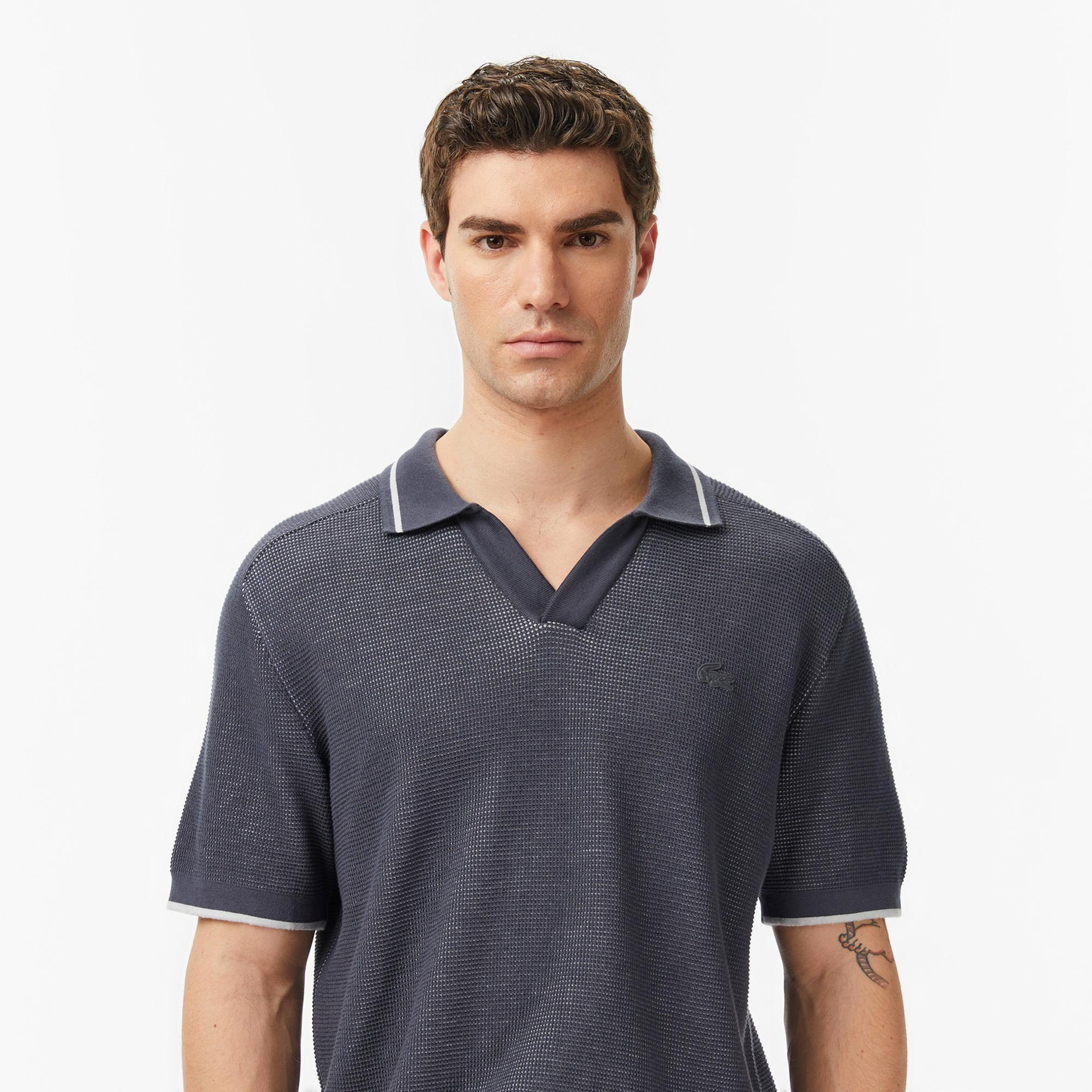 Lacoste Erkek Classic Fit Kısa Kollu Polo Yaka Koyu Gri Triko